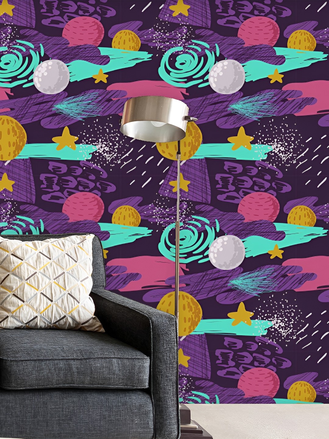 

ArtzFolio Blue & Purple Abstract Printed Self-Adhesive Peel & Wall Sticker