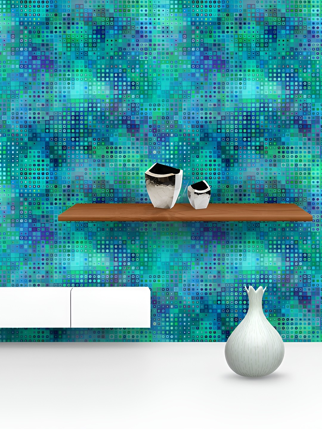 

ArtzFolio Blue Geometric Printed Self Adhesive Wallpaper, Multi