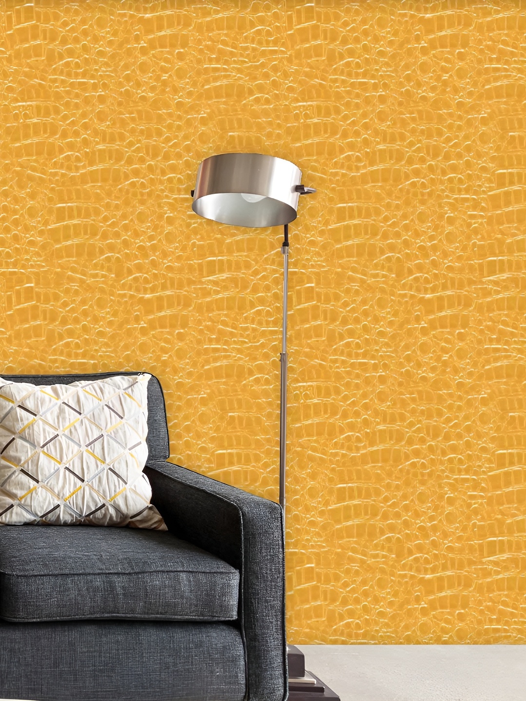 

ArtzFolio Yellow Mustard Abstract Printed Water Resistant Peel & Stick Wallpaper