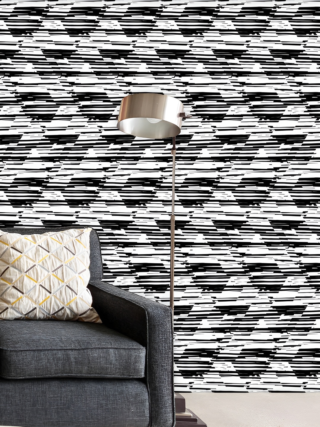 

ArtzFolio White & Black Abstract Printed Peel & Stick Wallpaper