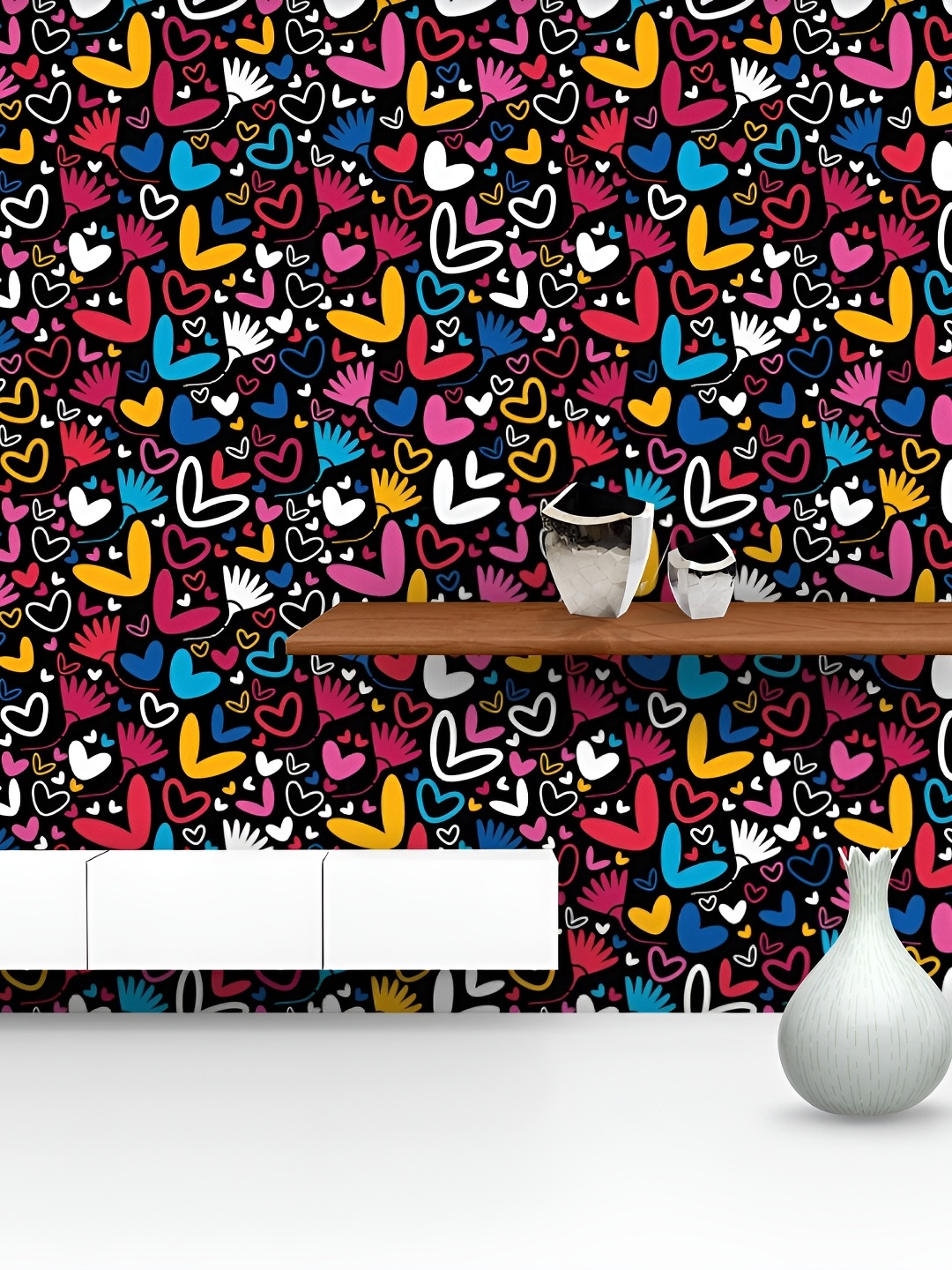 

ArtzFolio Black & Pink Printed Self Adhesive Wallpaper