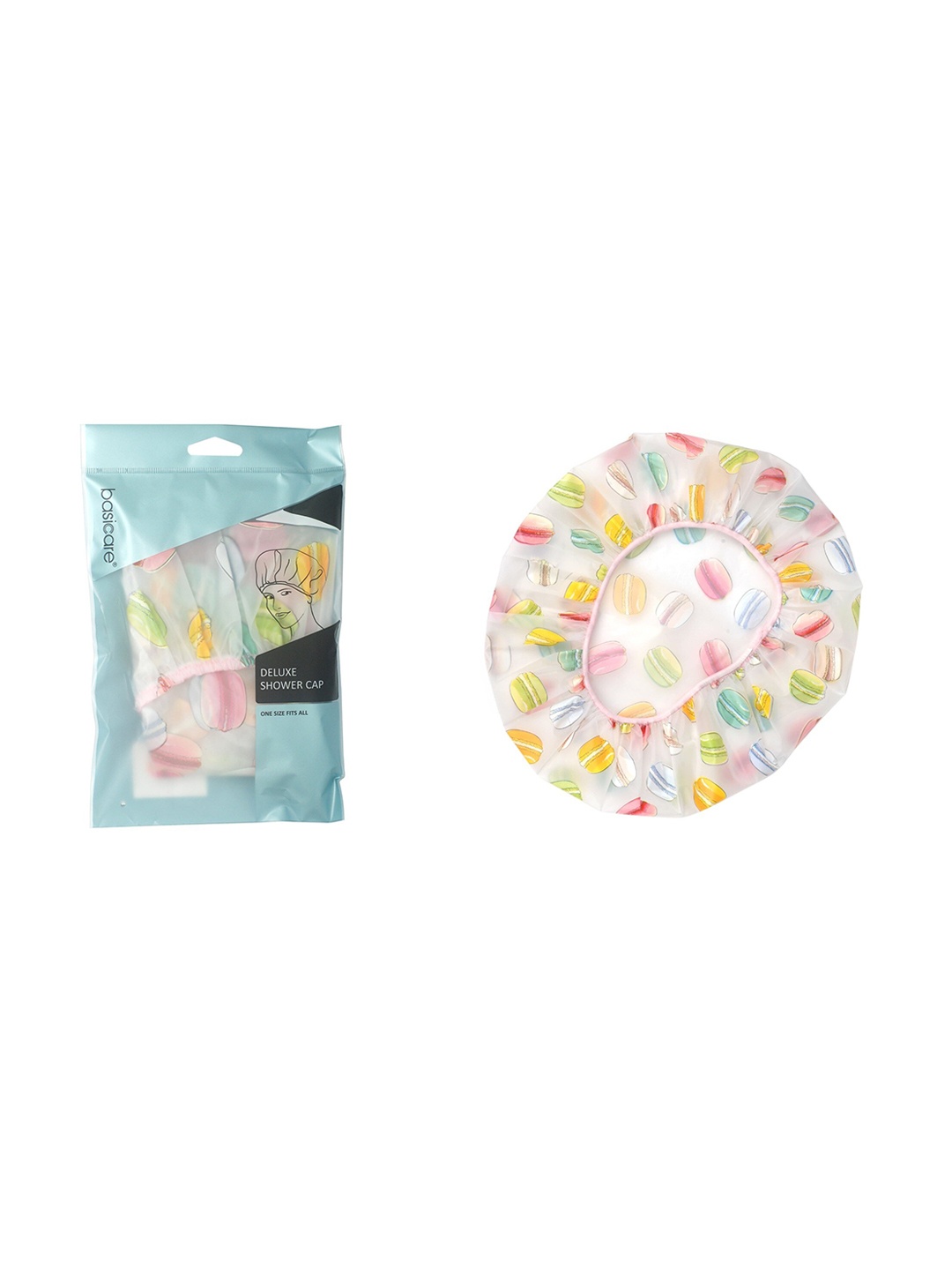 

basicare Set of 2 Printed Shower Cap - Pink Yellow, Multi