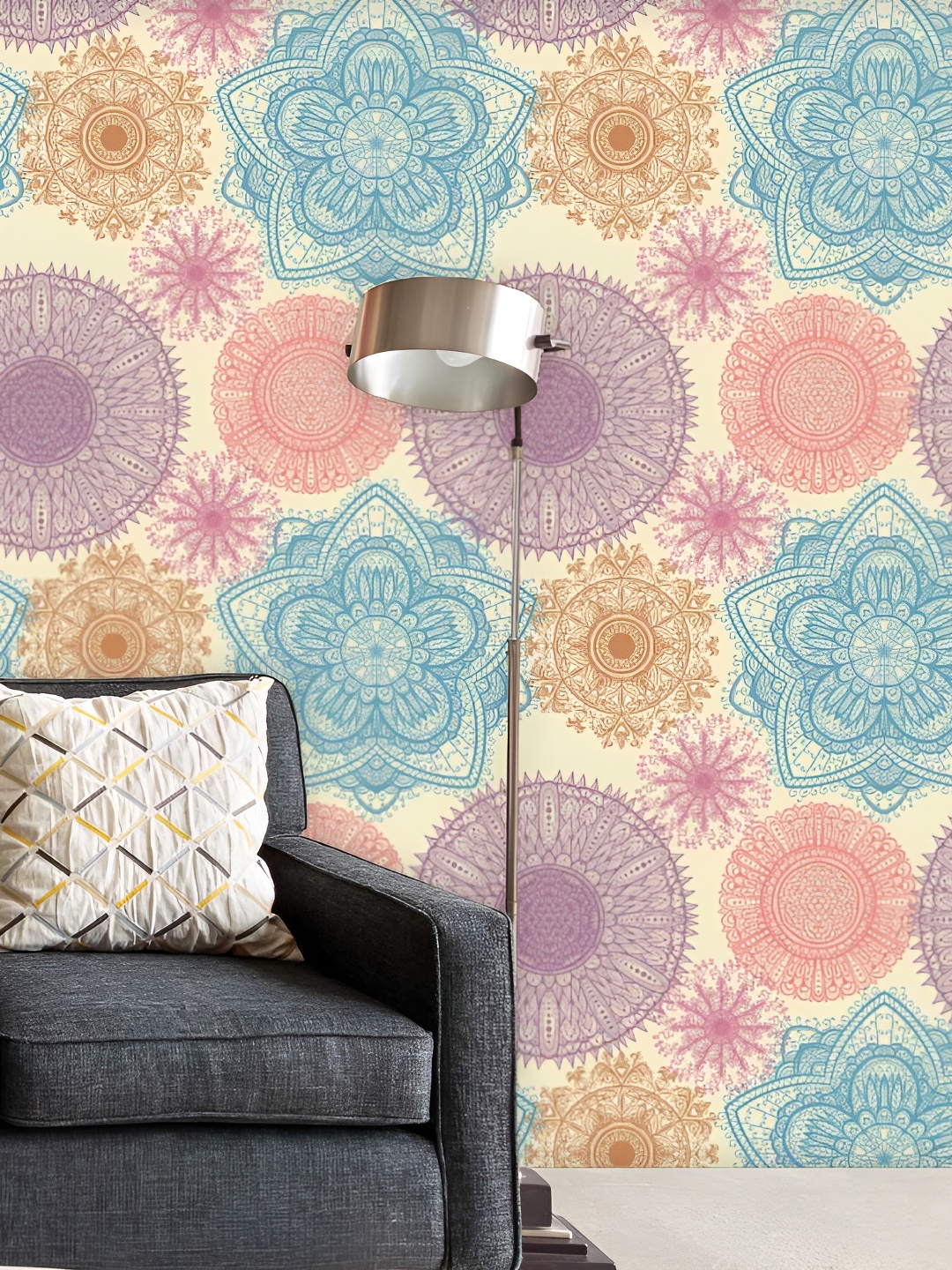 

ArtzFolio Cream Floral Printed Peel & Stick Self-Adhesive Wallpaper
