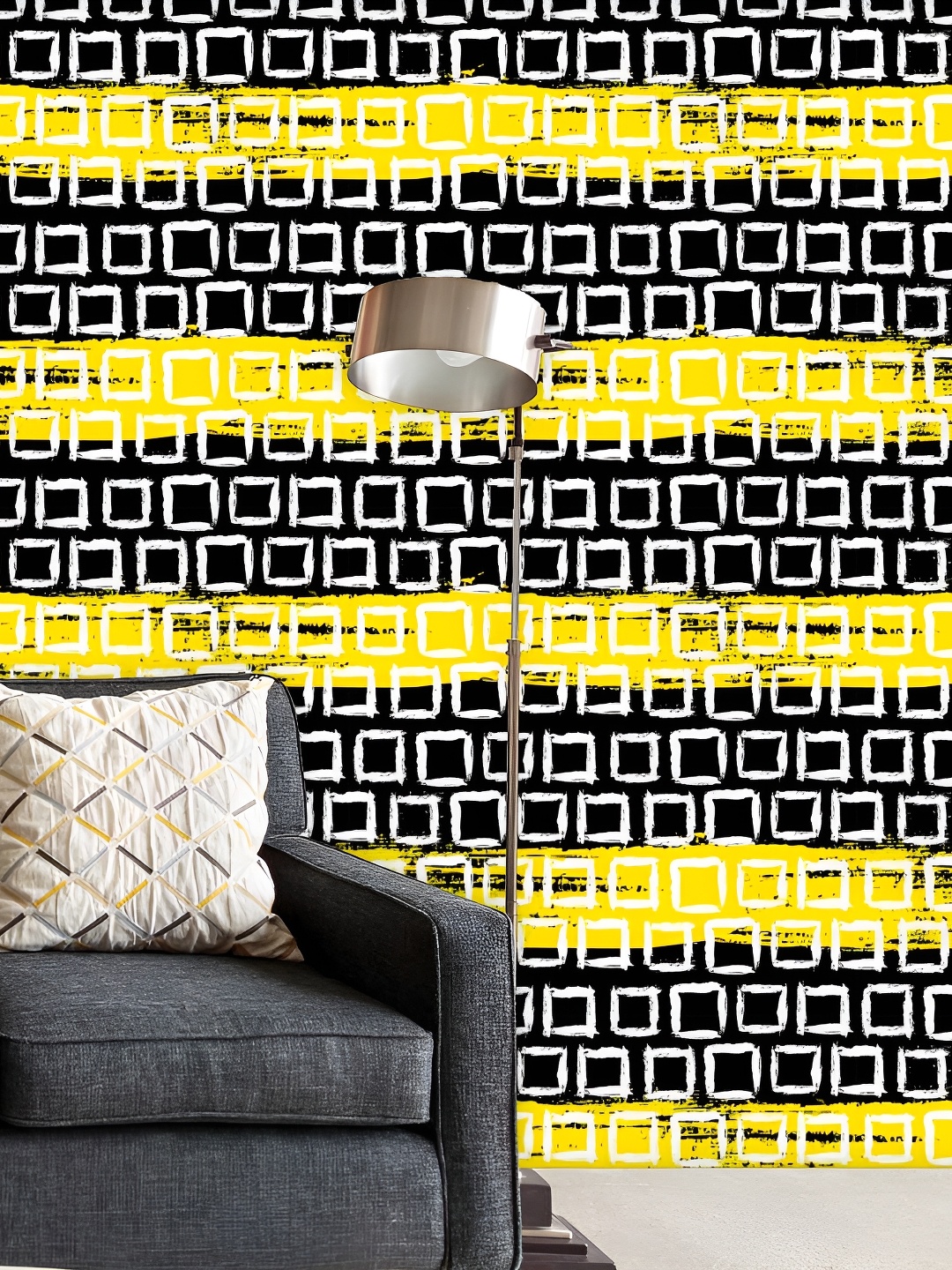 

ArtzFolio Black & Yellow Printed Self Adhesive Wallpaper