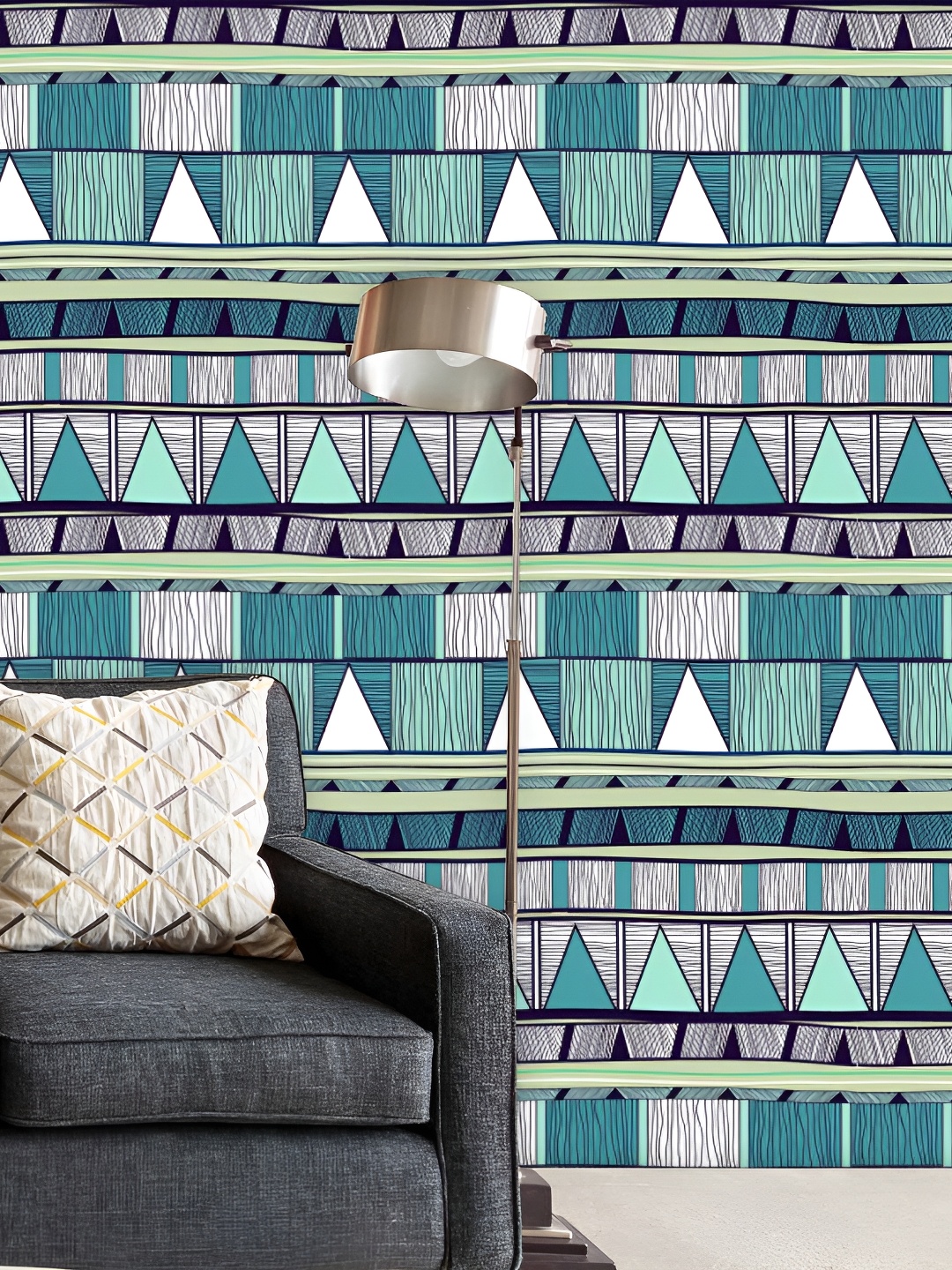 

ArtzFolio Teal Blue & White Printed Self Adhesive Decals & Stickers