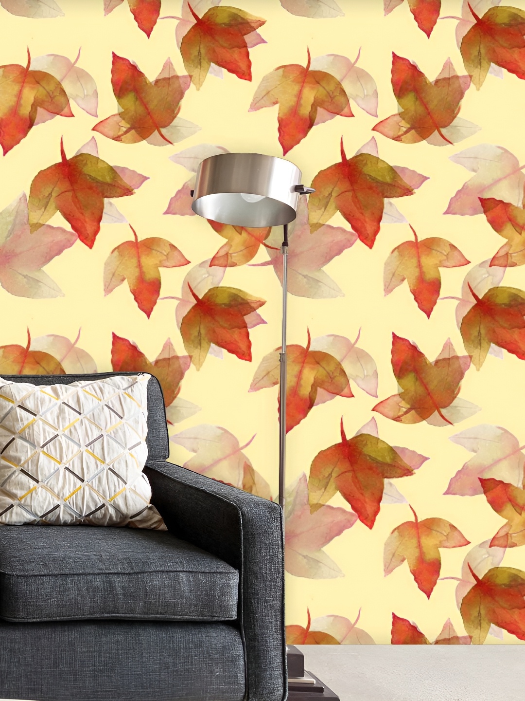 

ArtzFolio Floral Orange and Yellow Printed Self-Adhesive Wallpaper Sticker