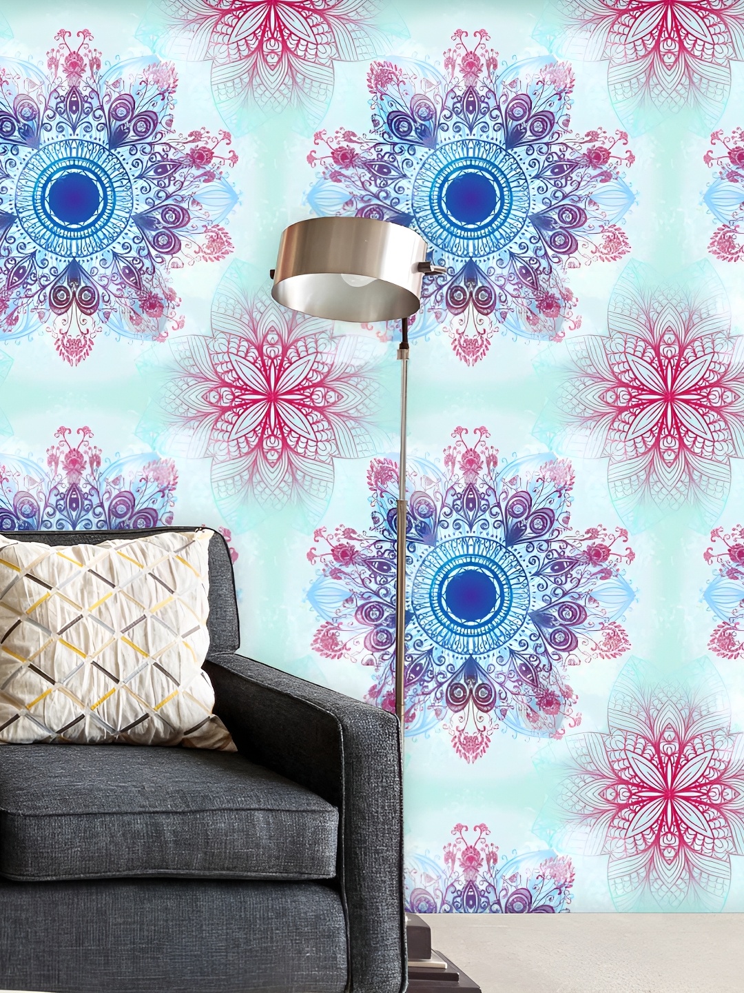 

ArtzFolio Blue & Pink Printed Self Adhesive Wallpaper