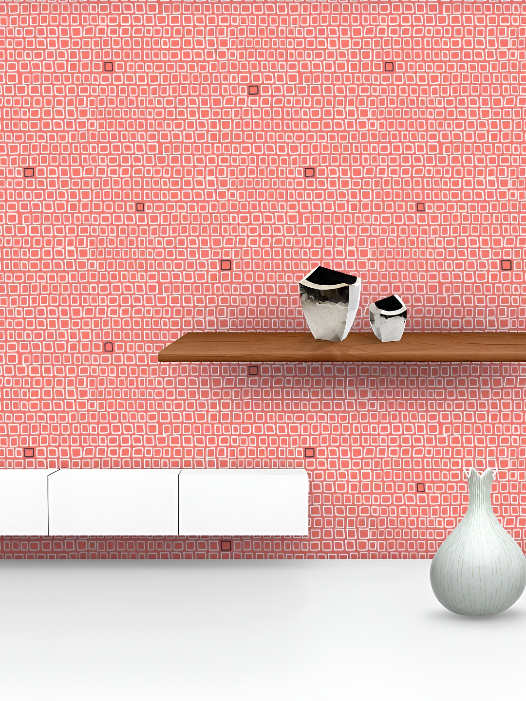 

ArtzFolio Pink & White Printed Peel & Stick Non-PVC Vinyl Self-Adhesive Wallpaper Sticker