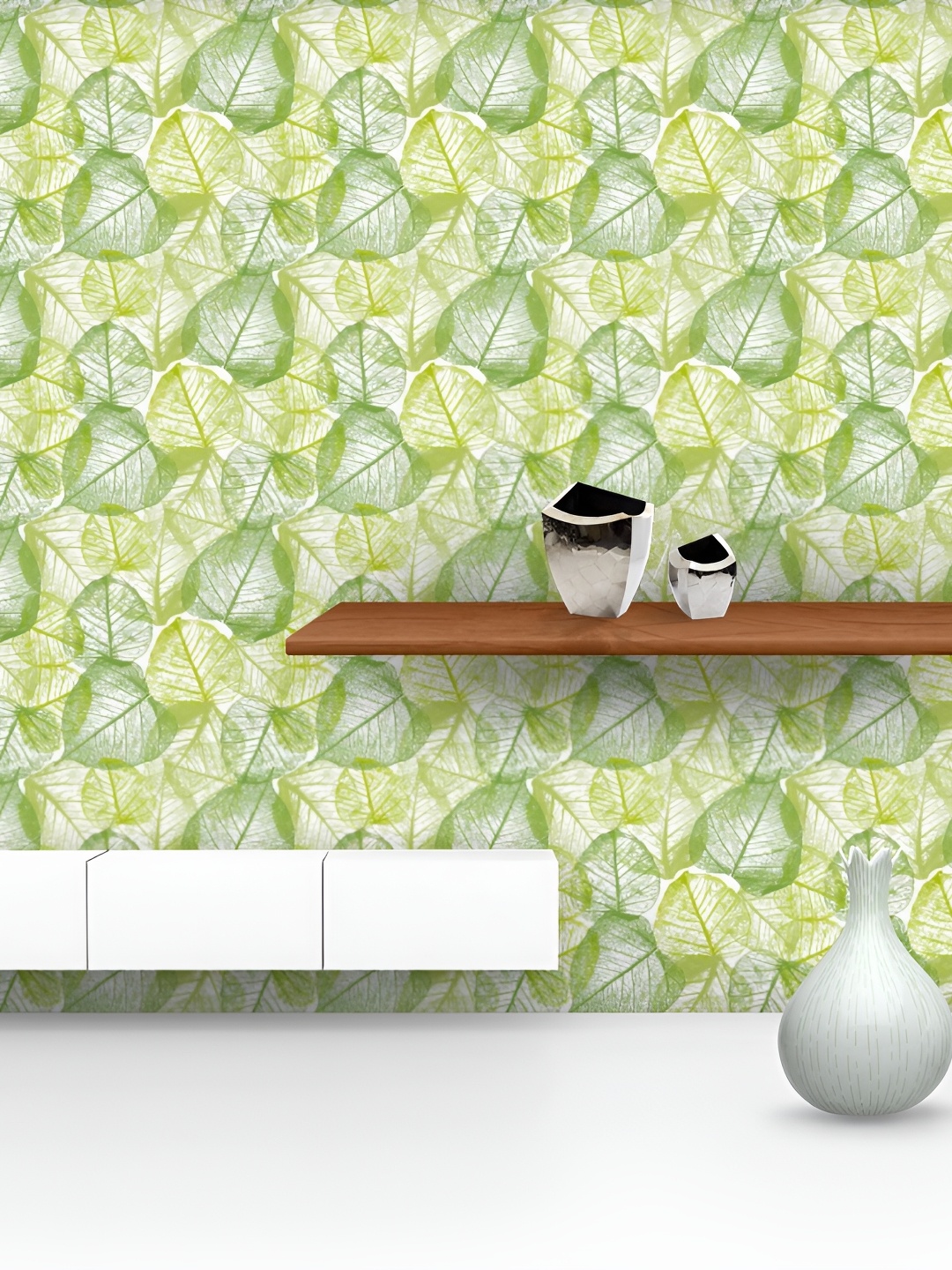 

ArtzFolio Green & White Printed Self Adhesive Wallpaper