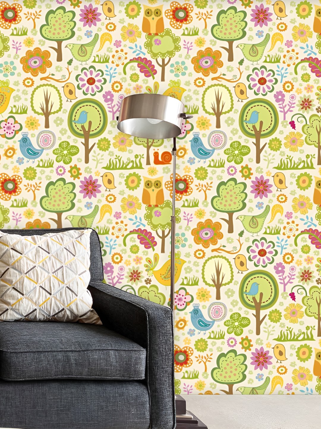 

ArtzFolio Yellow and Green Floral Printed Self-Adhesive Peel & Stick Wallpaper Sticker