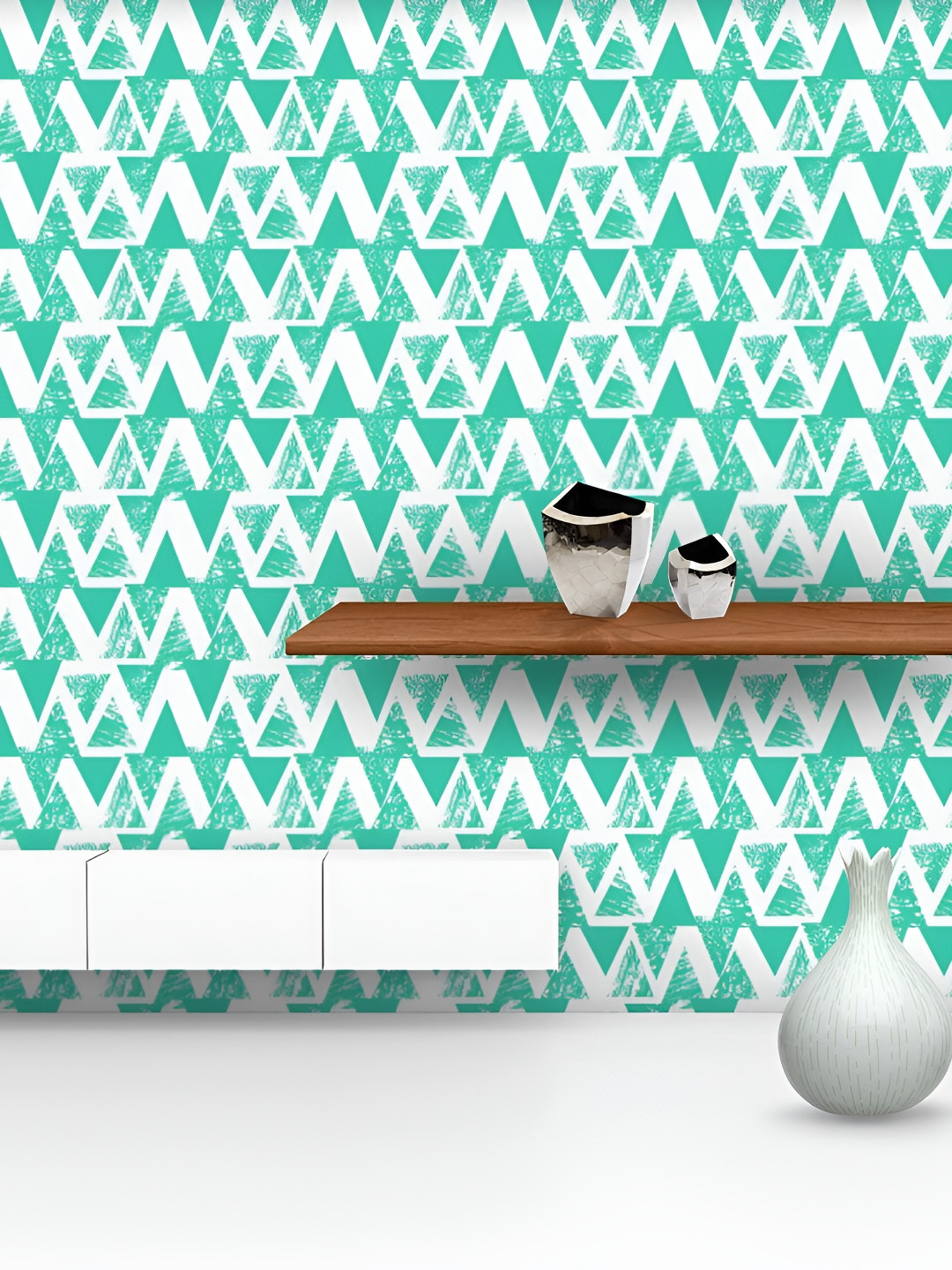

ArtzFolio Green & White Printed Self-Adhesive Wallpaper