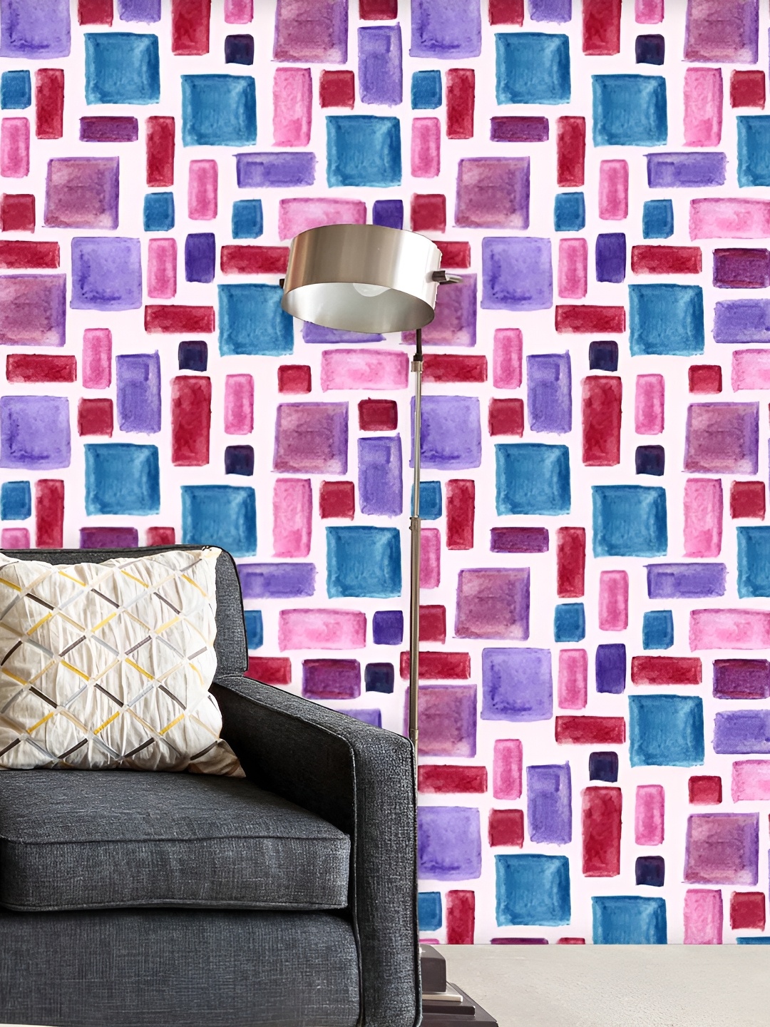 

ArtzFolio Purple & Pink Geometric Printed Self-Adhesive Peel & Stick Wallpaper