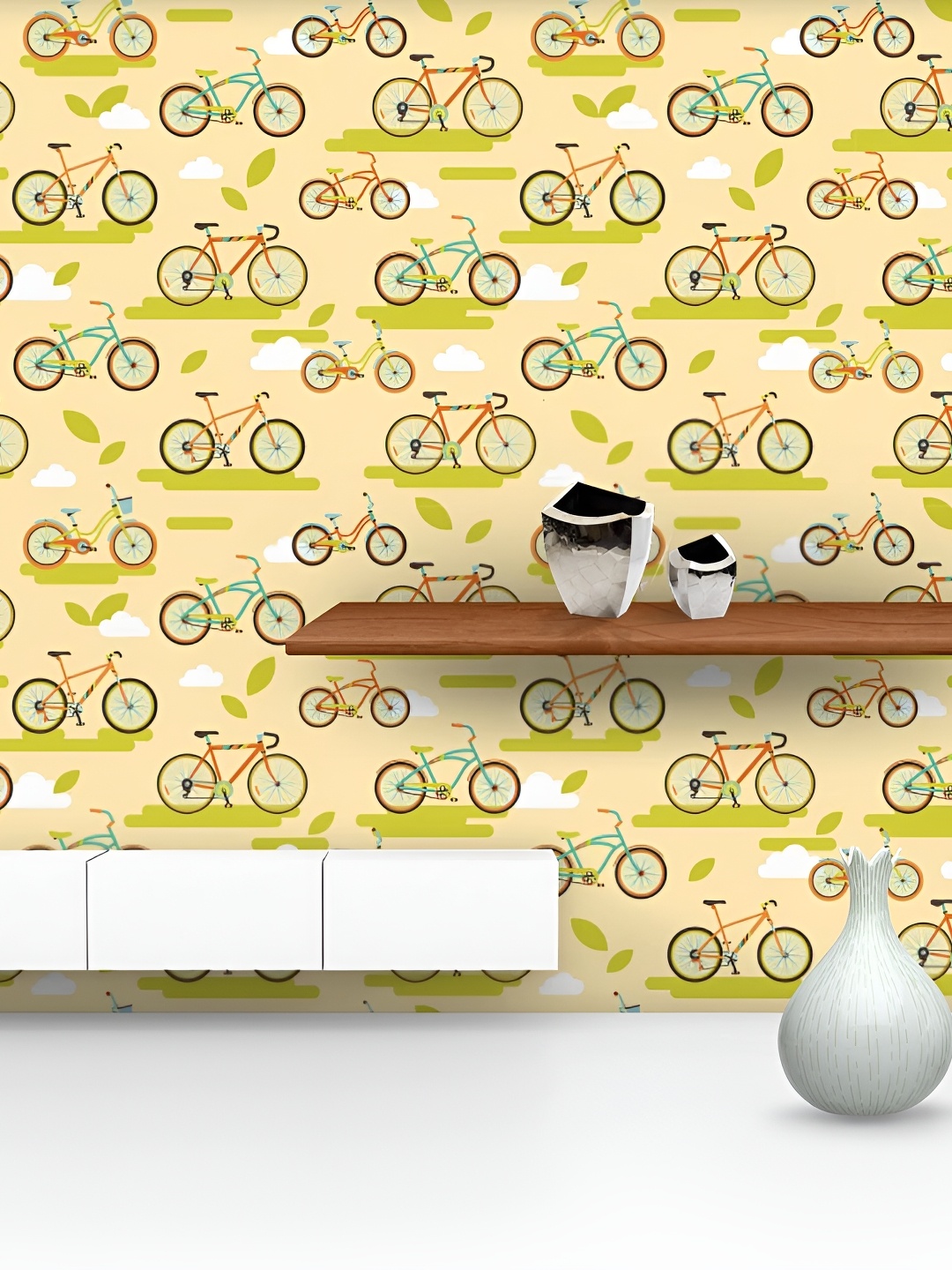 

ArtzFolio Beige & Green Abstract Printed Self Adhesive Wallpaper Sticker