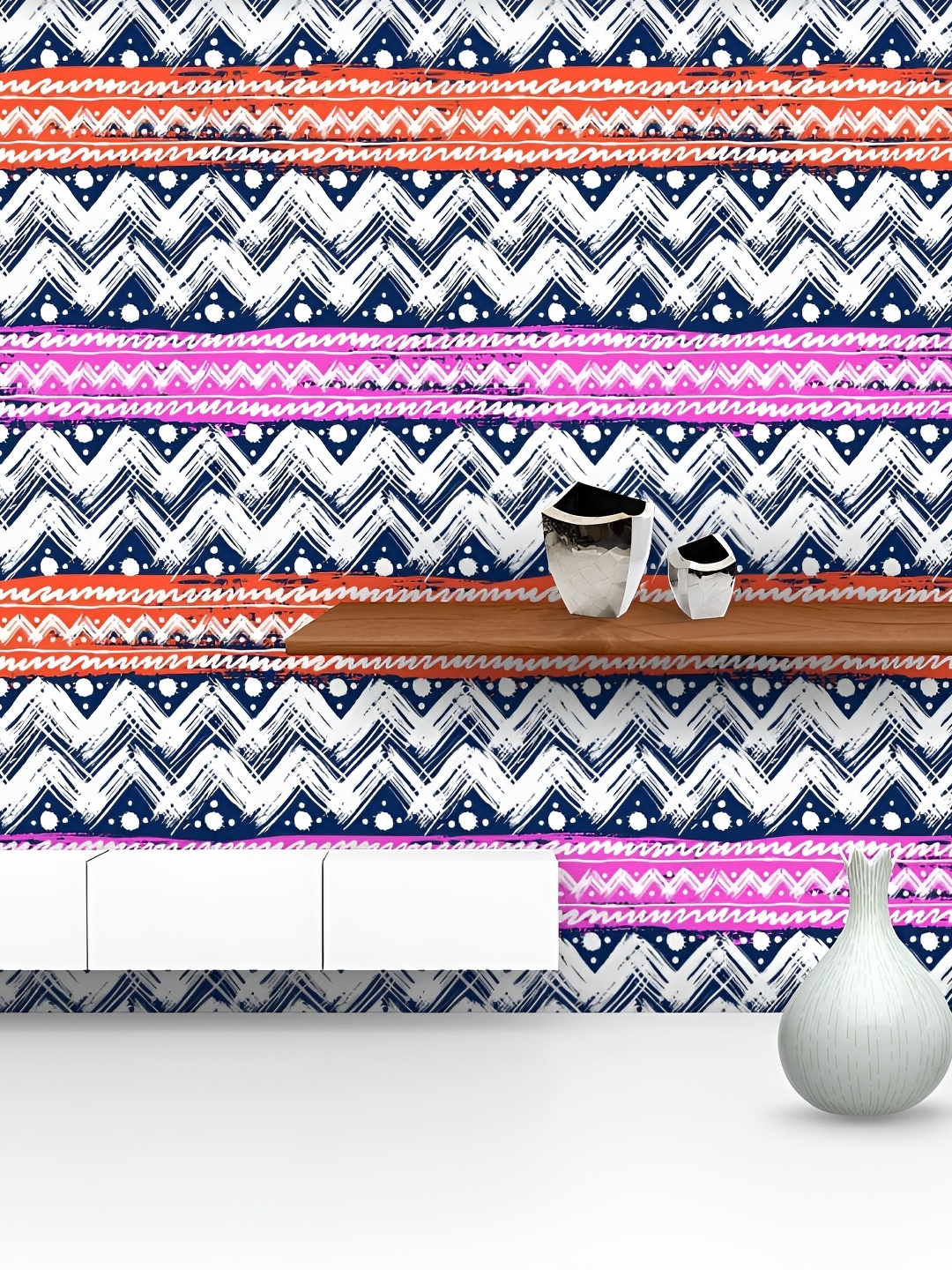 

ArtzFolio Navy Blue & White Printed Self-Adhesive Wallpaper
