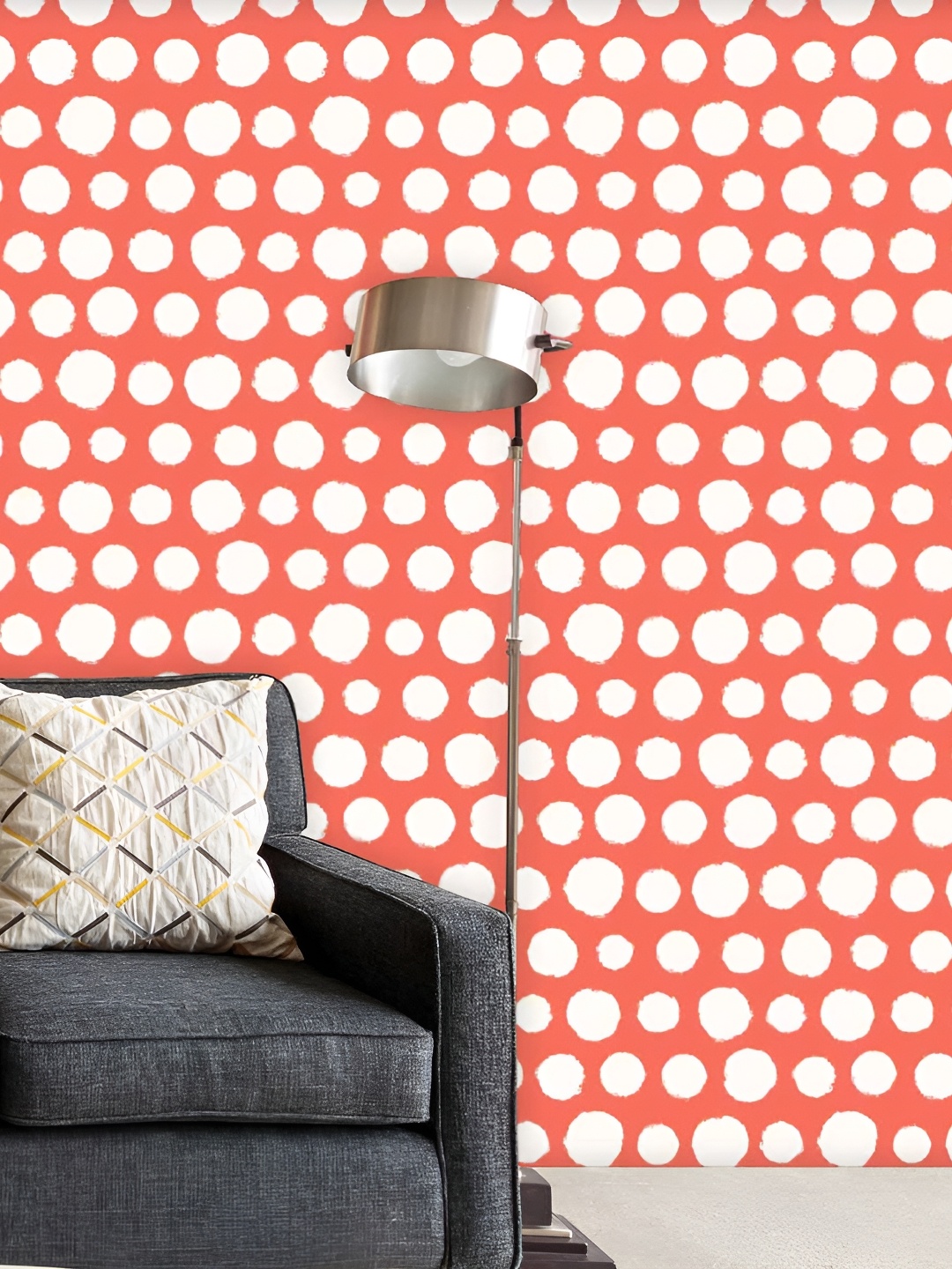 

ArtzFolio White Large Polka Dots Geometric Printed Self-Adhesive Peel & Stick Wall Sticker