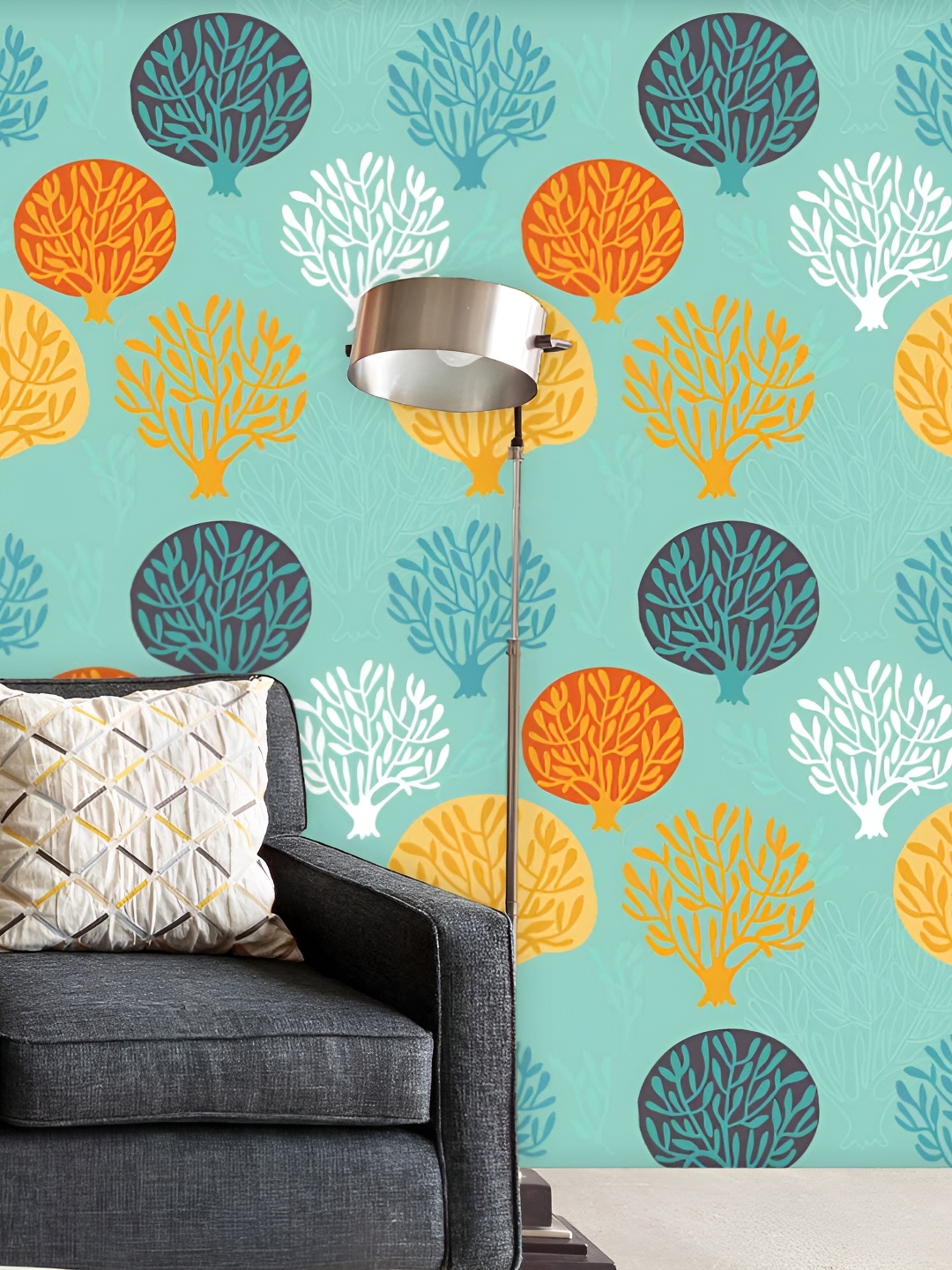 

ArtzFolio Sea Green & Yellow Leaf Printed Self-Adhesive Peel & Stick Wall Stickers