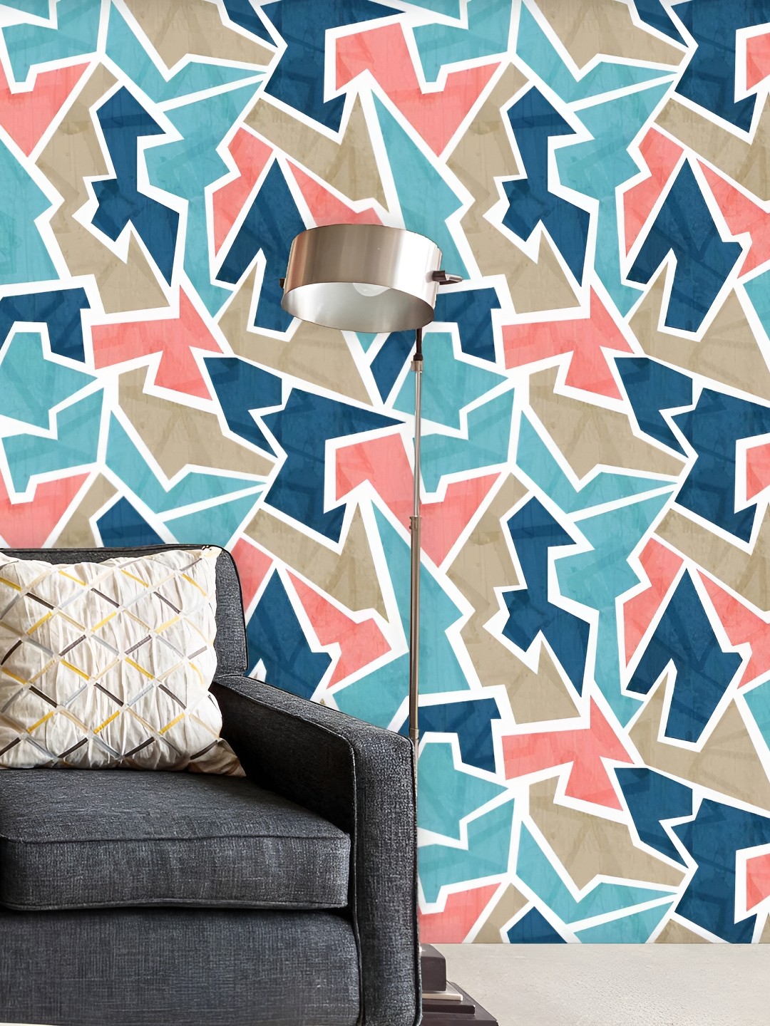 

ArtzFolio Abstract Printed Self-Adhesive Peel & Stick Wallpaper, Navy blue