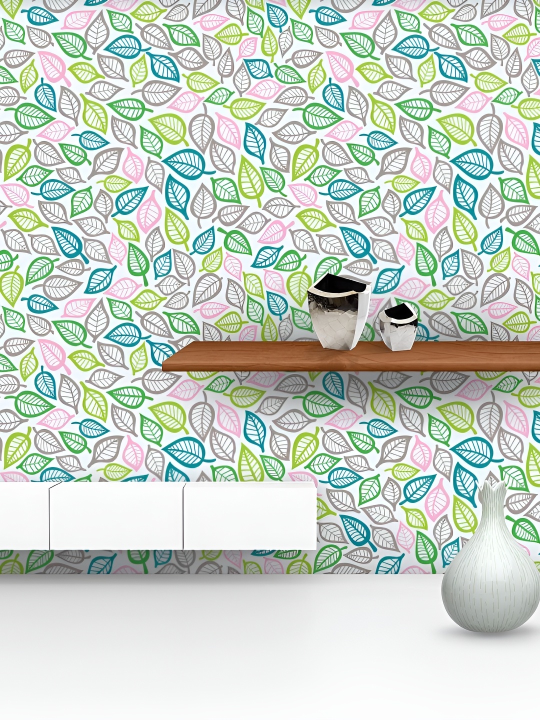 

ArtzFolio Green & Pink Floral Printed Self Adhesive Wallpaper