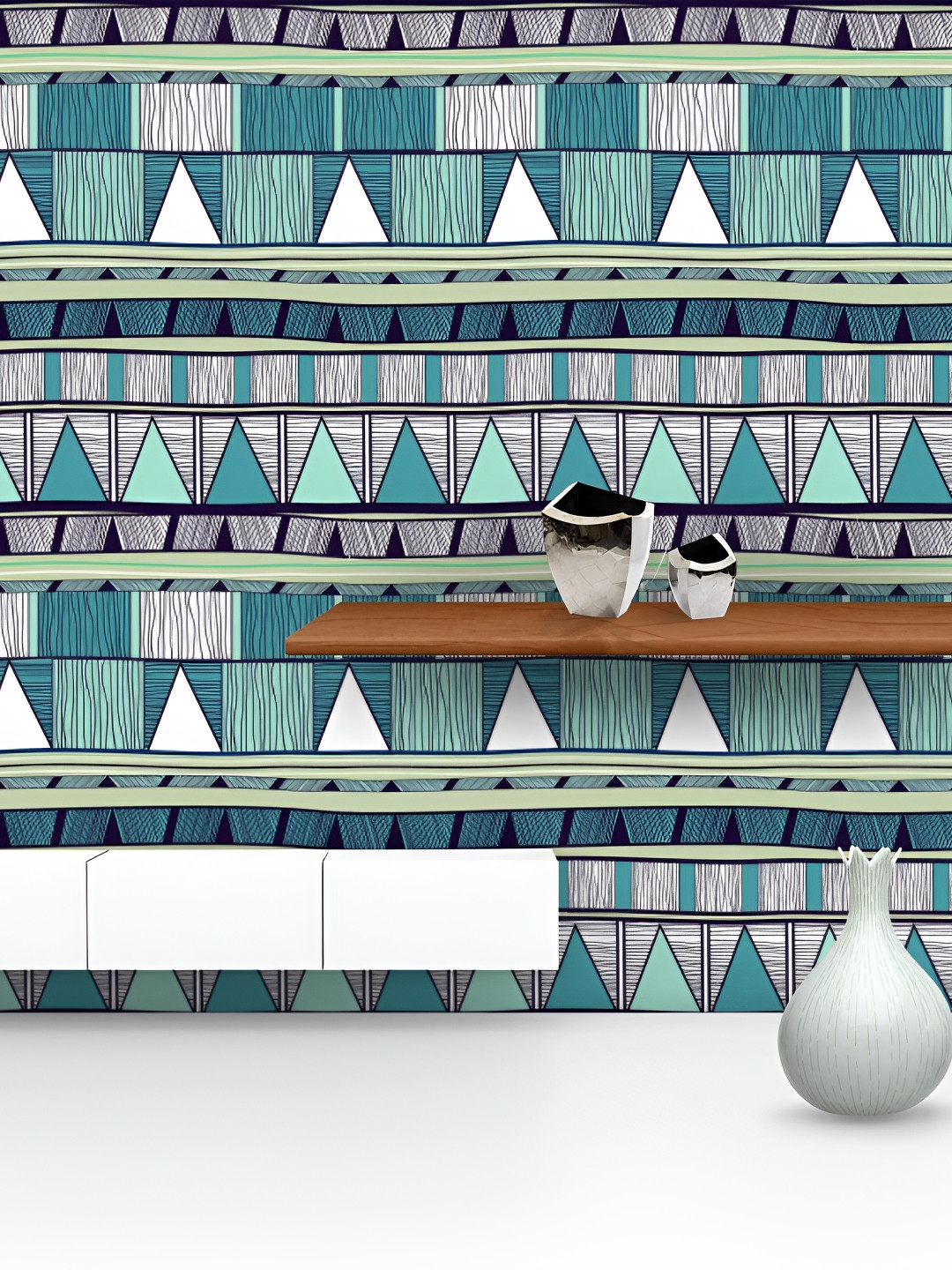 

ArtzFolio Sea Green & White Self-Adhesive Peel & Stick Wallpaper