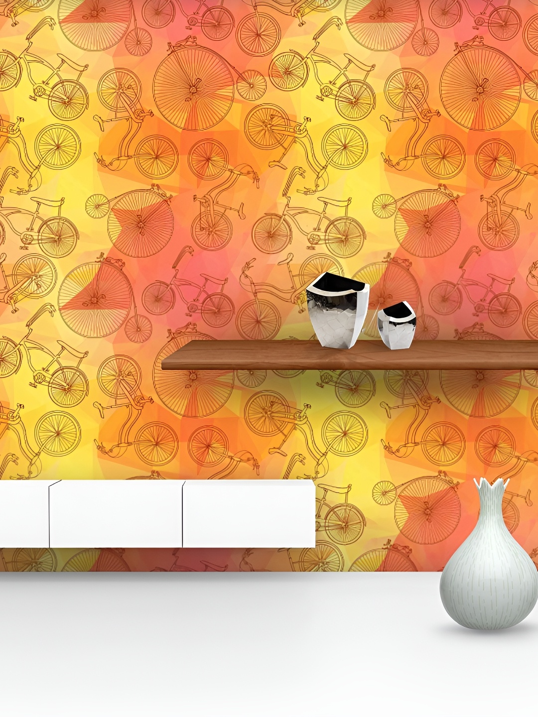 

ArtzFolio Yellow & Orange Self-Adhesive Non-PVC Peel & Stick Wallpaper