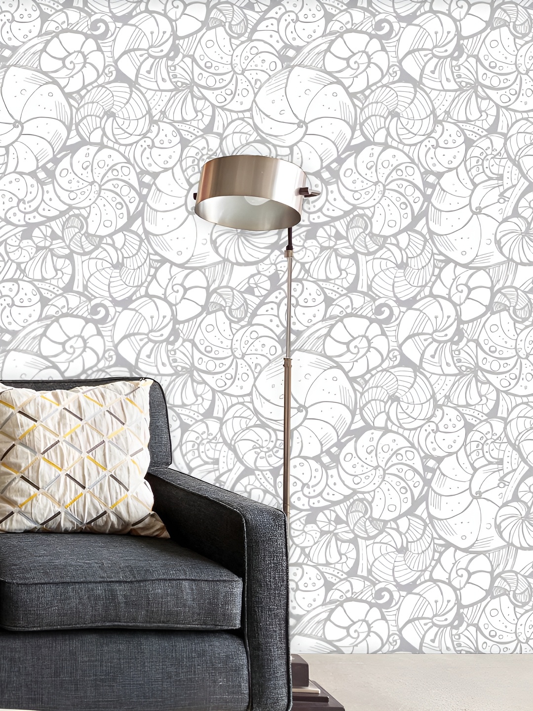 

ArtzFolio White & Grey Floral and Botanical Printed Self Adhesive Wallpaper