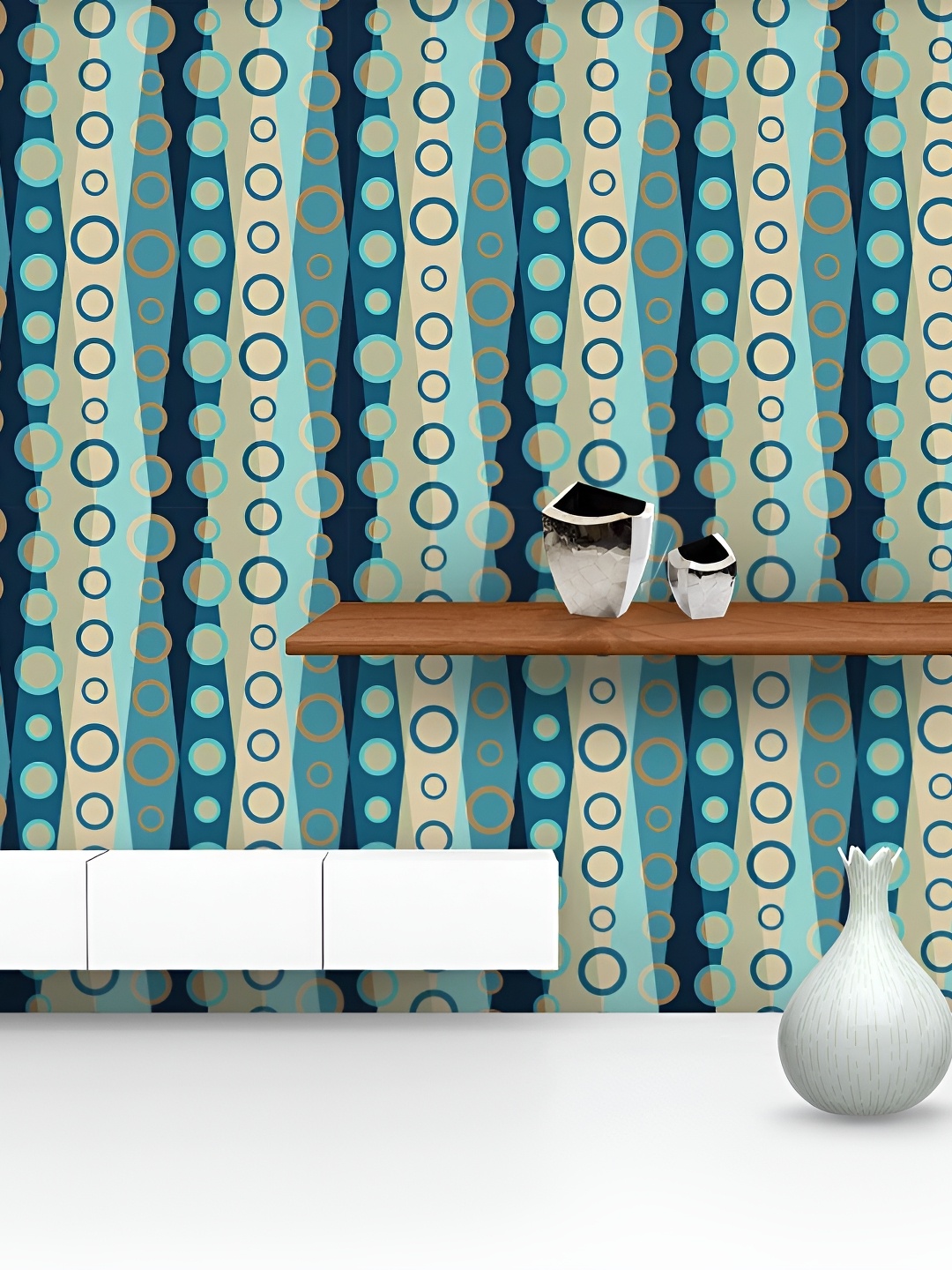 

ArtzFolio Blue & Beige Printed Self Adhesive Wall Decal