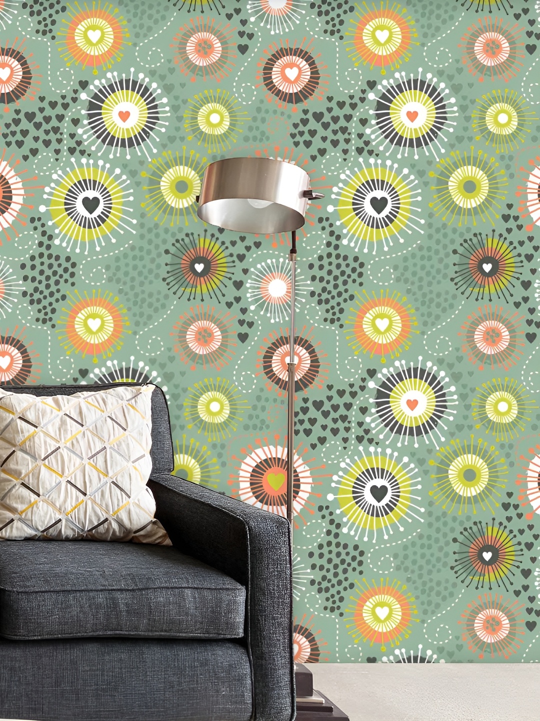 

ArtzFolio Green & Yellow Geometric Printed Peel & Stick Self-Adhesive Wallpaper