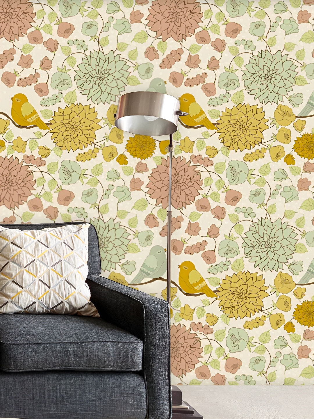

ArtzFolio Green & Yellow Non-PVC Self-Adhesive Peel & Stick Wallpaper
