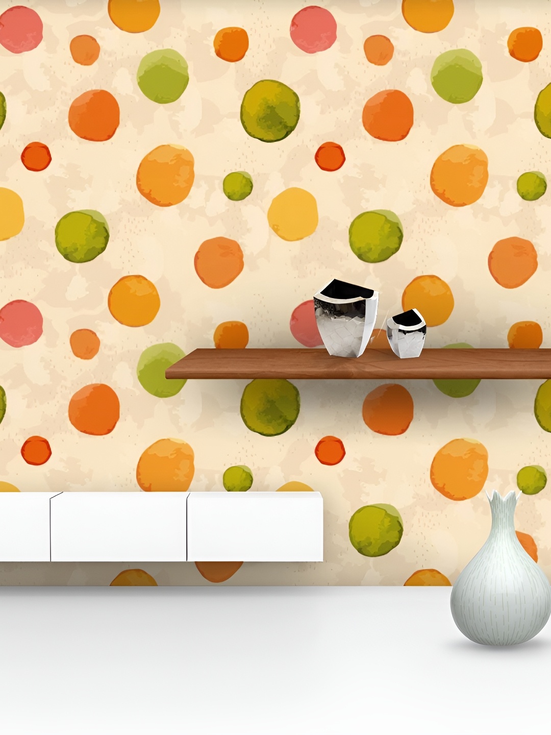 

ArtzFolio Beige Geometric Printed Peel & Stick Wallpaper