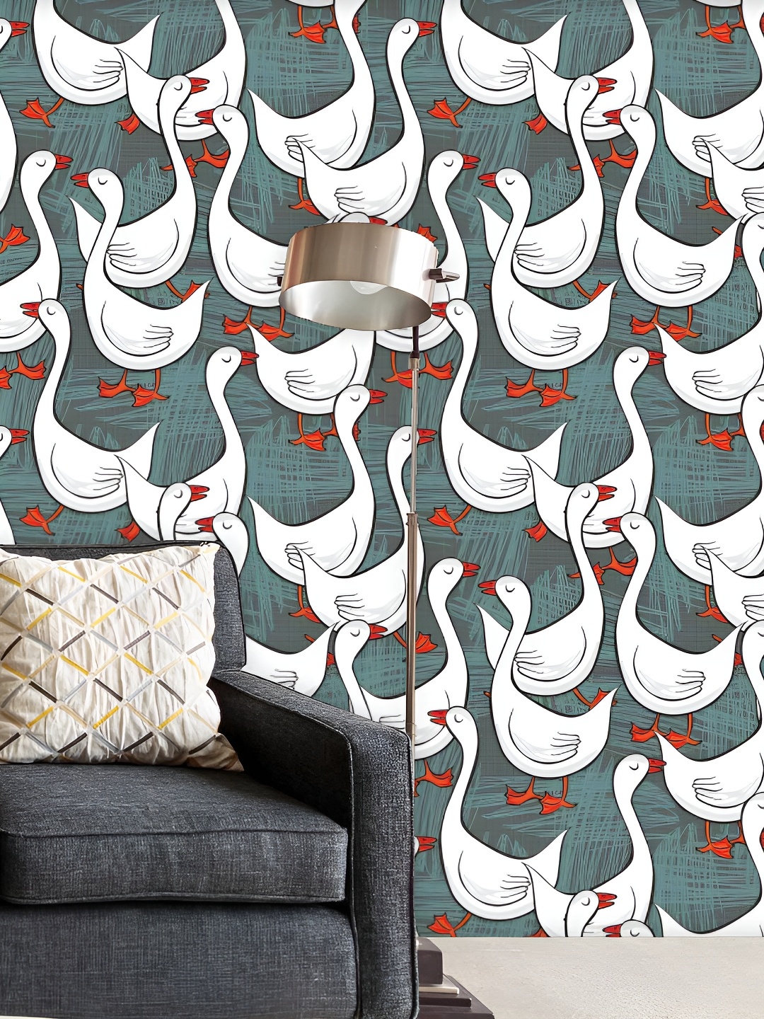 

ArtzFolio Grey & White Printed Self-Adhesive Wallpaper