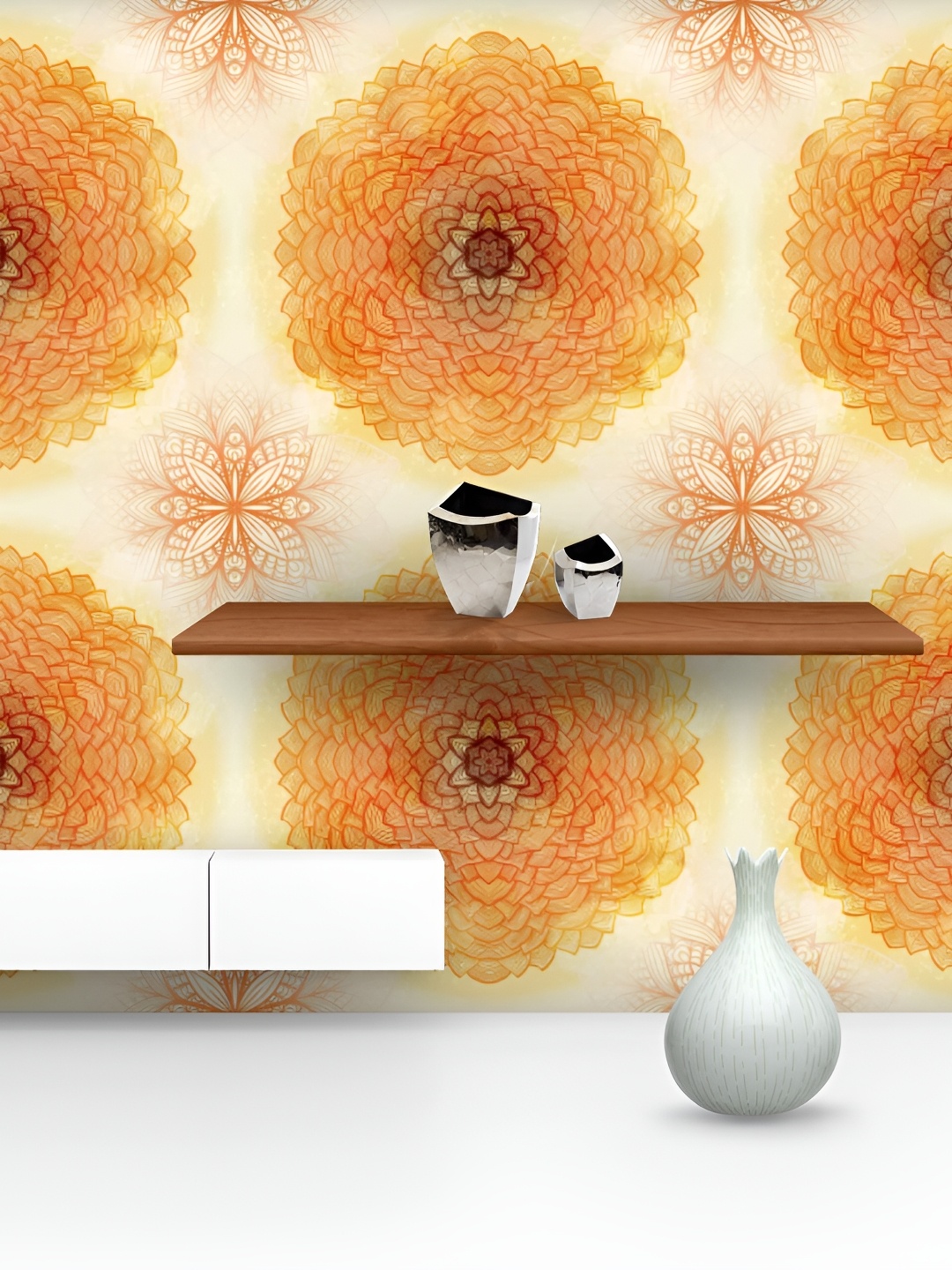 

ArtzFolio Beige & Orange-colored Printed Self-Adhesive Water-Resistant Wallpaper