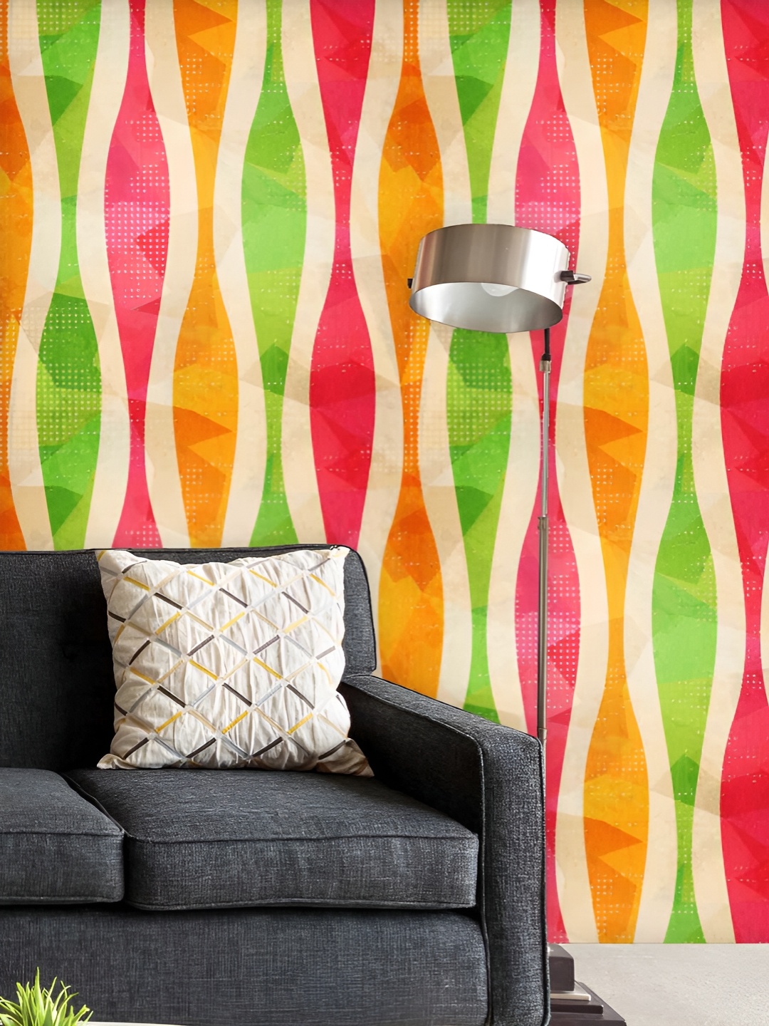 

ArtzFolio Green Pink Printed Self-Adhesive Water-Resistant Peel & Stick Wallpaper