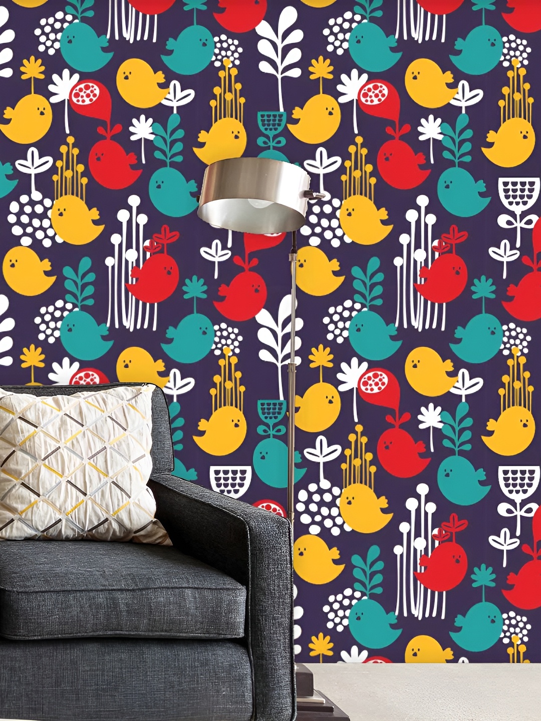

ArtzFolio Blue Conversational Printed Peel & Stick Self-Adhesive Wallpaper