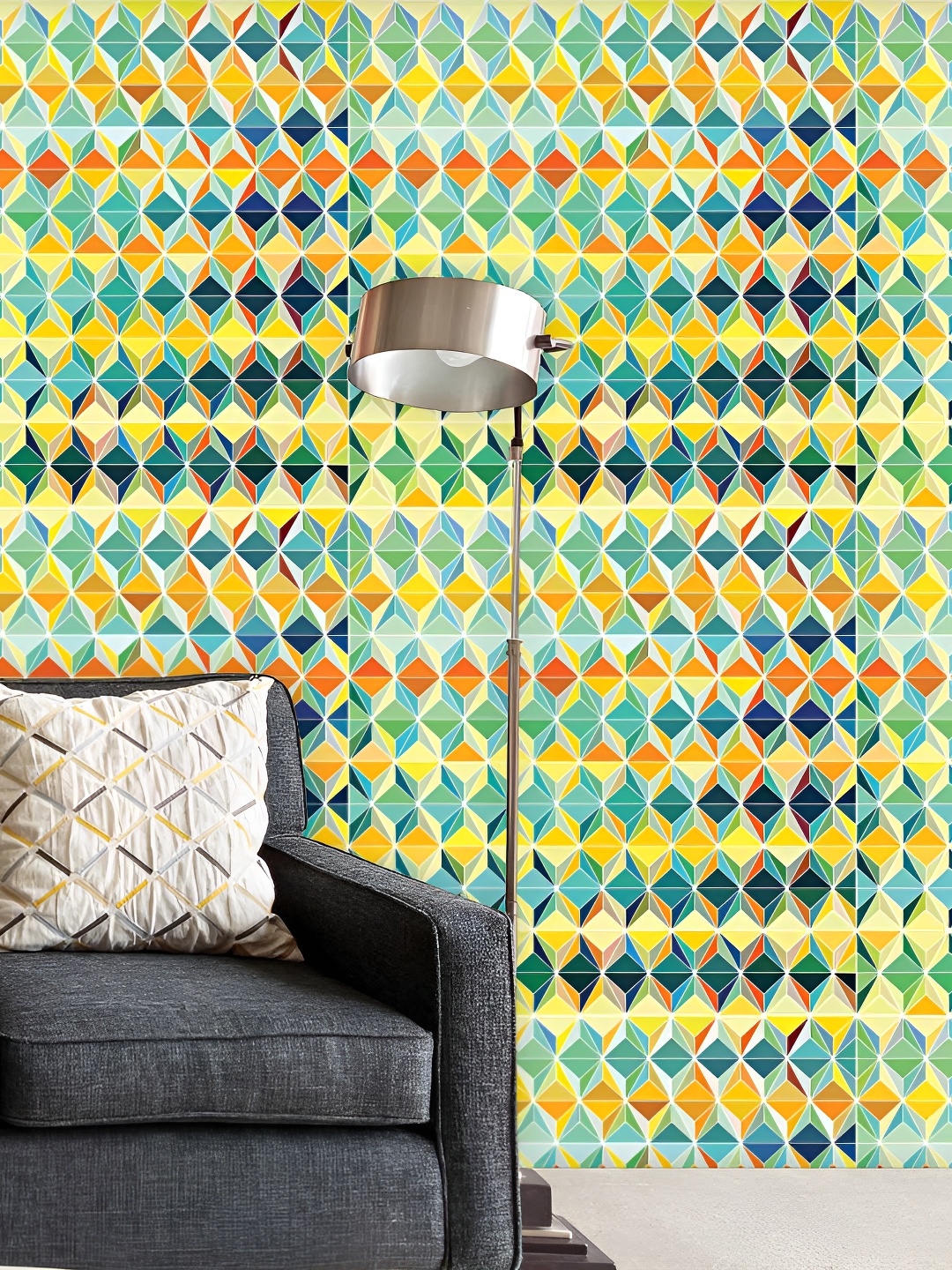 

ArtzFolio Green & Yellow Abstract Printed Self-Adhesive Peel & Wall Sticker