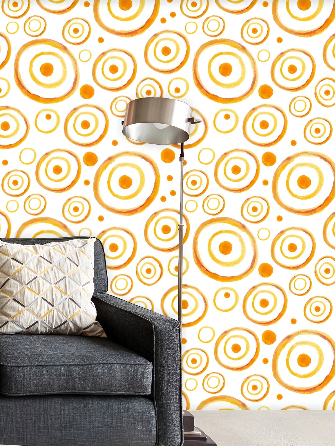 

ArtzFolio White & Orange Printed Peel & Stick Wall Decals