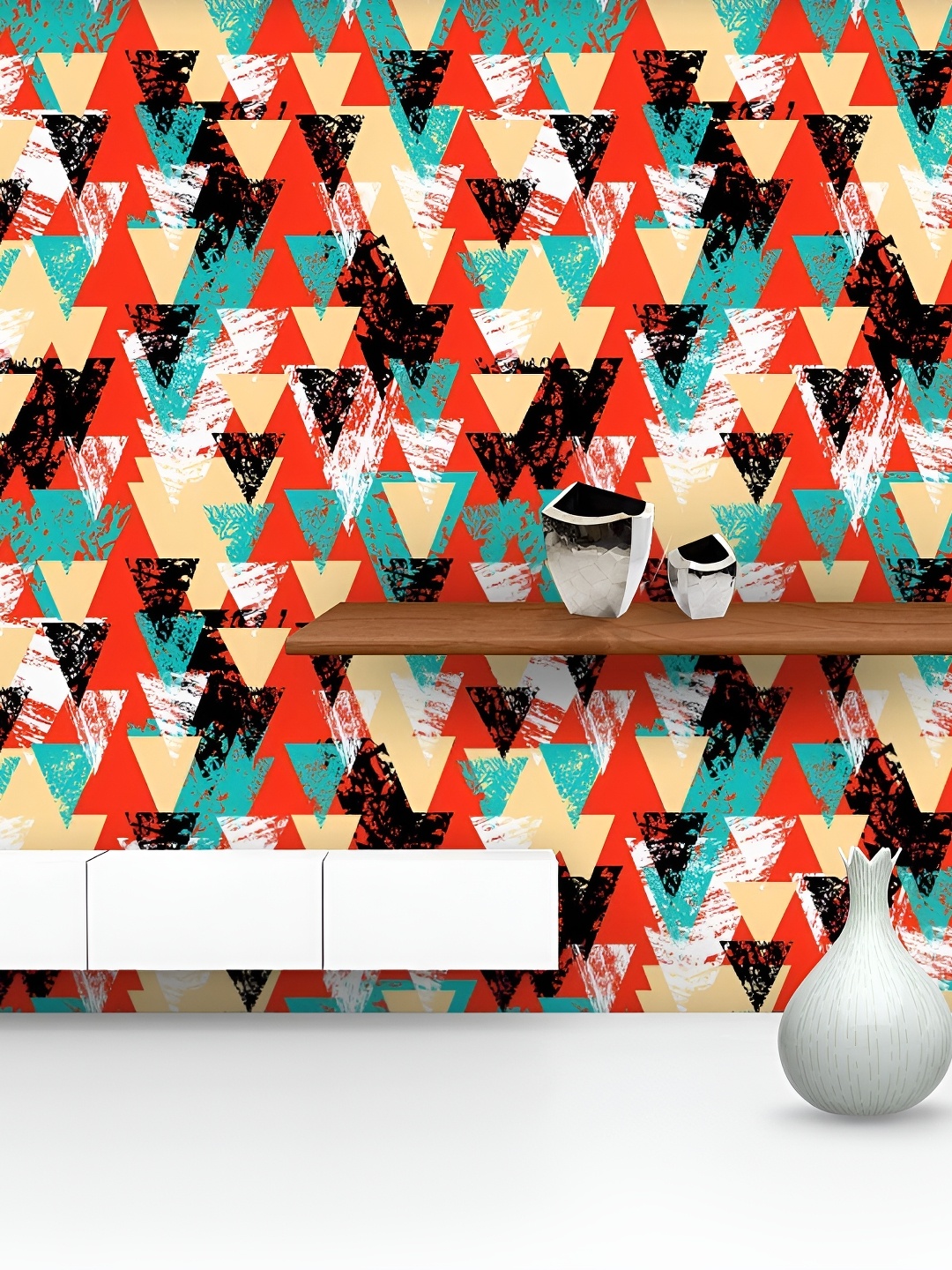 

ArtzFolio Multicolor Geometric Printed Easy-to-Peel & Stick Wallpaper, Multi