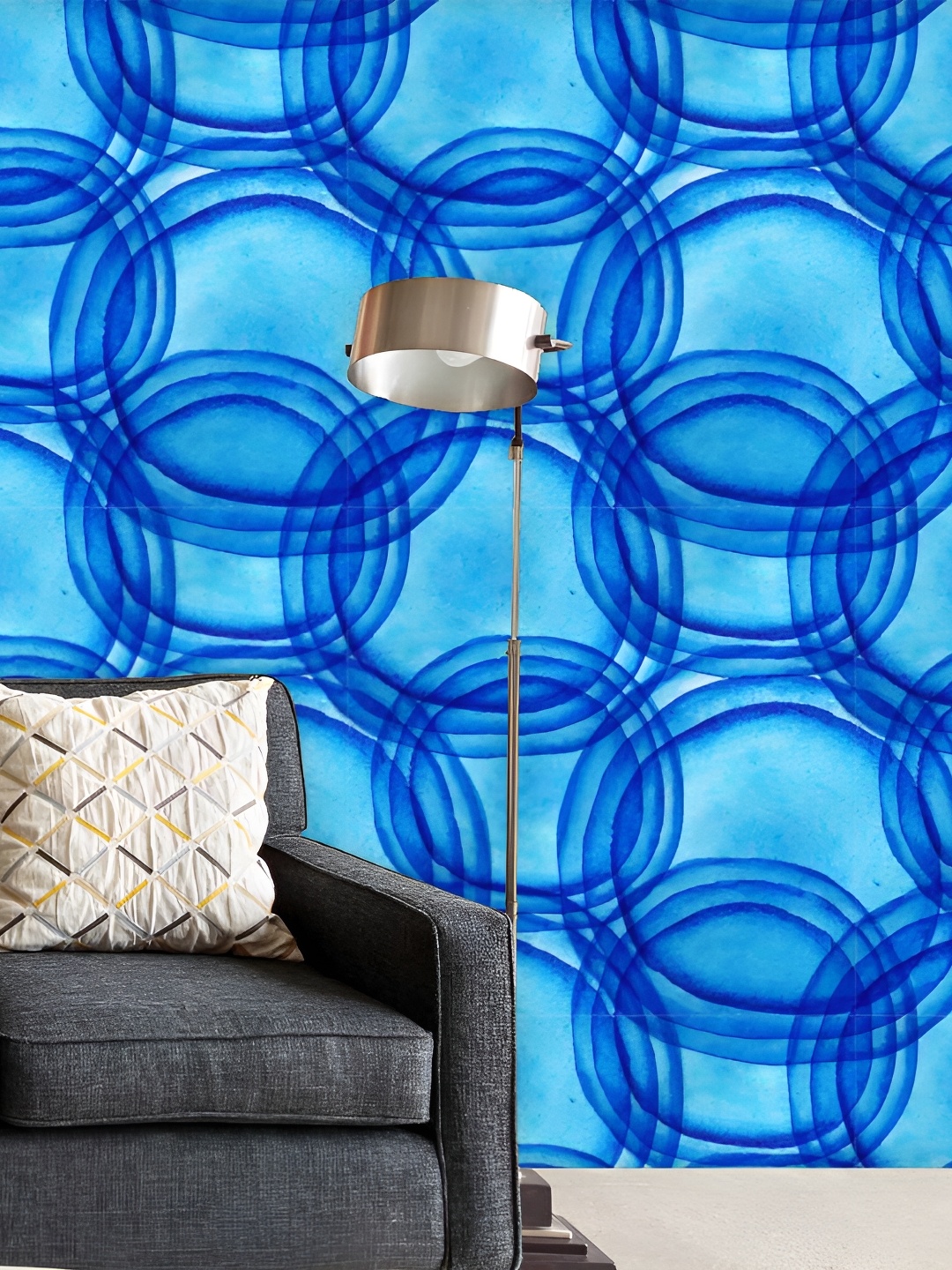 

ArtzFolio Blue Geometric-Printed Self-Adhesive Peel & Stick Laminated Wallpaper