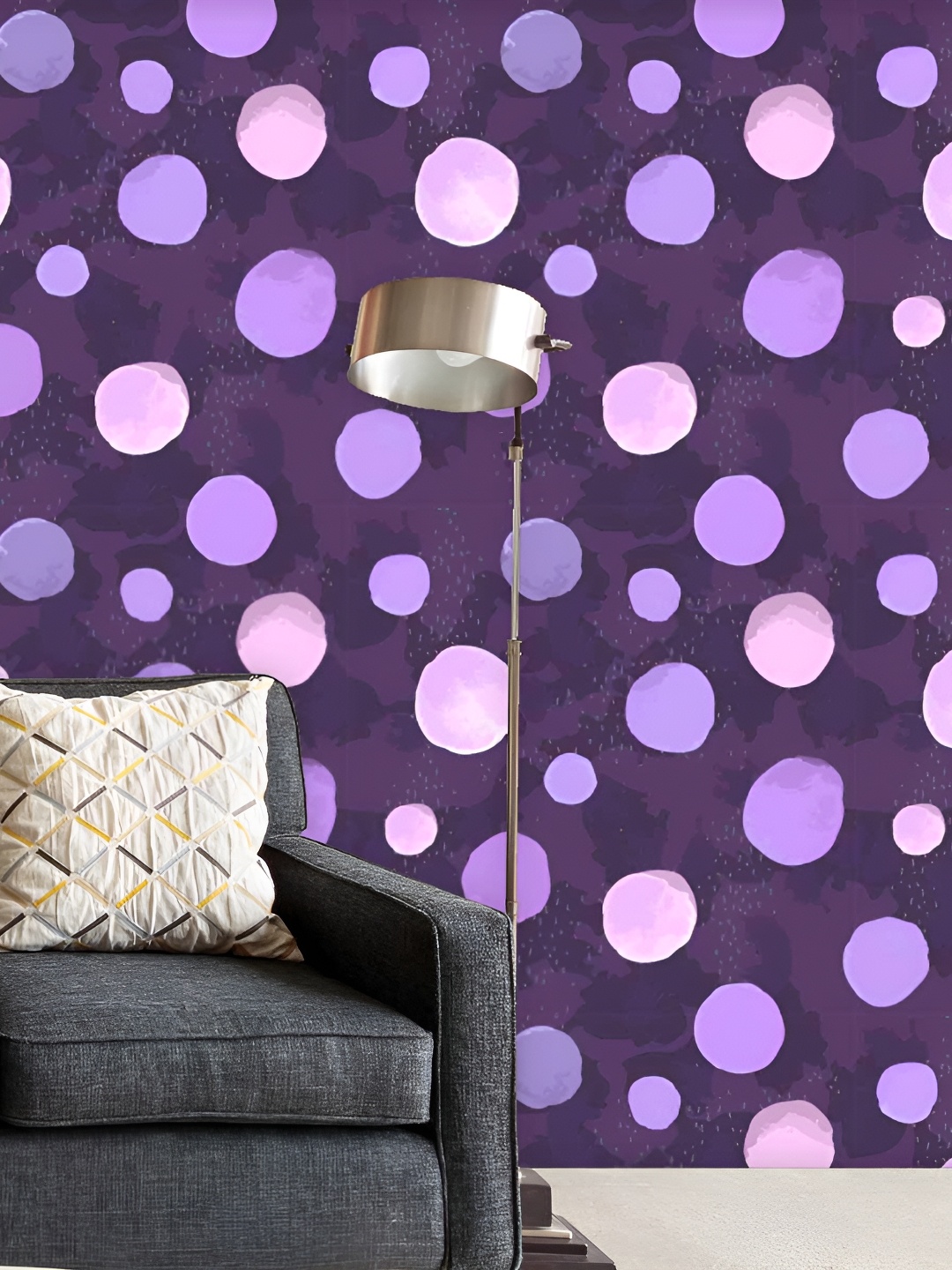 

ArtzFolio Purple Geometric Printed Peel & Stick Non-PVC Vinyl Self-Adhesive Wall Sticker