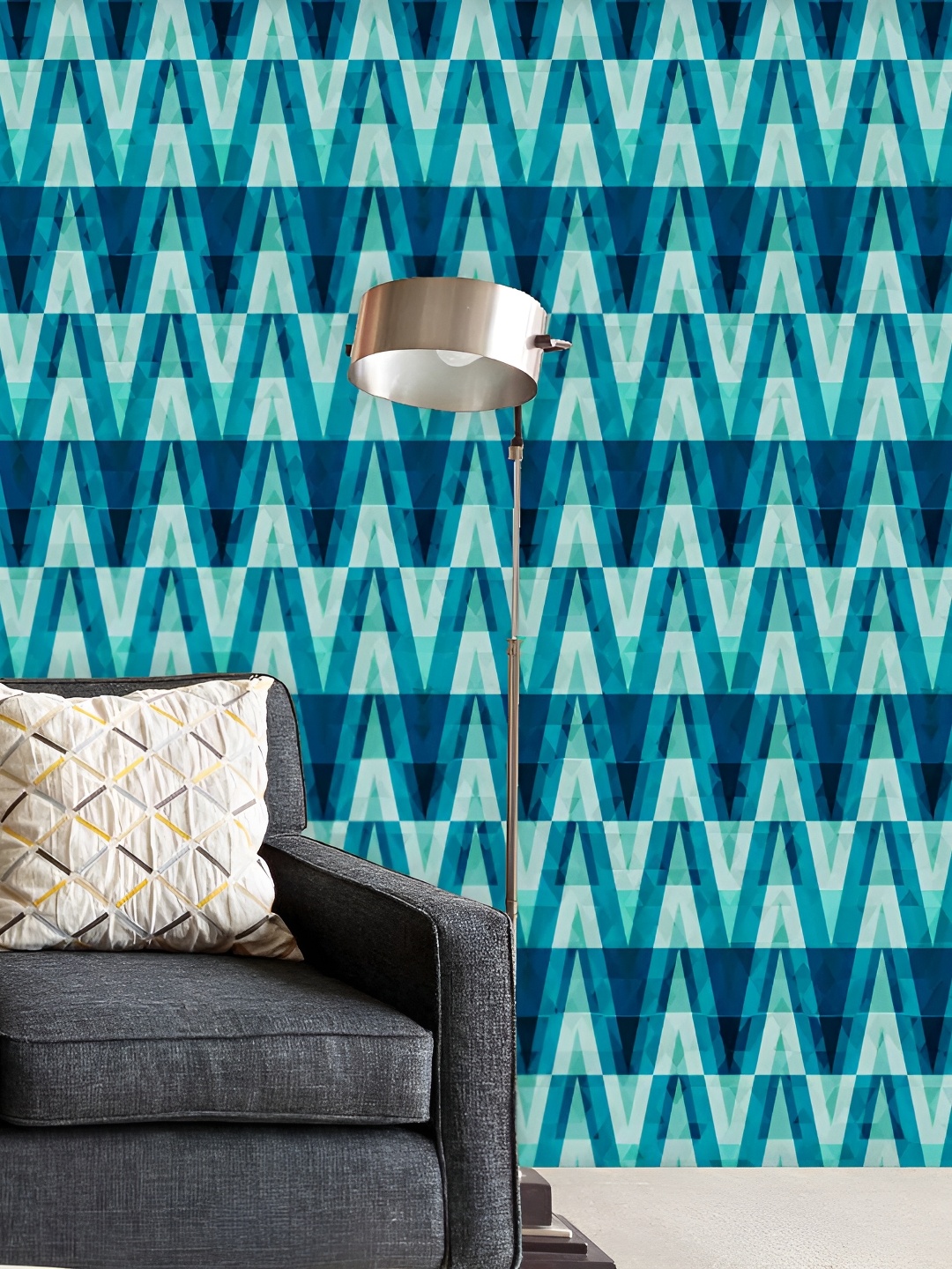 

ArtzFolio Turquoise Blue Geometric Printed Self-Adhesive Wallpaper