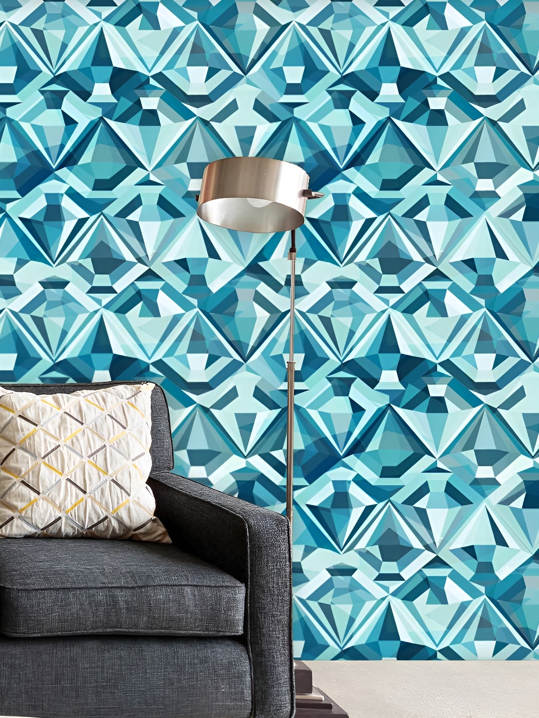 

ArtzFolio Blue and White Abstract Printed Peel & Stick Wallpaper Sticker