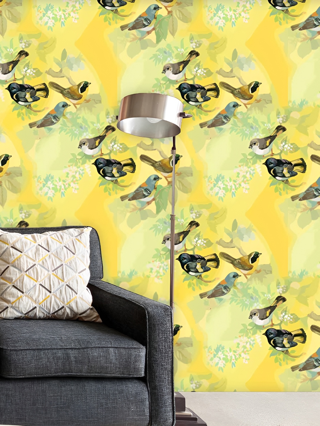 

ArtzFolio Yellow Printed Peel & Stick Non-PVC Vinyl Self-Adhesive Wallpaper