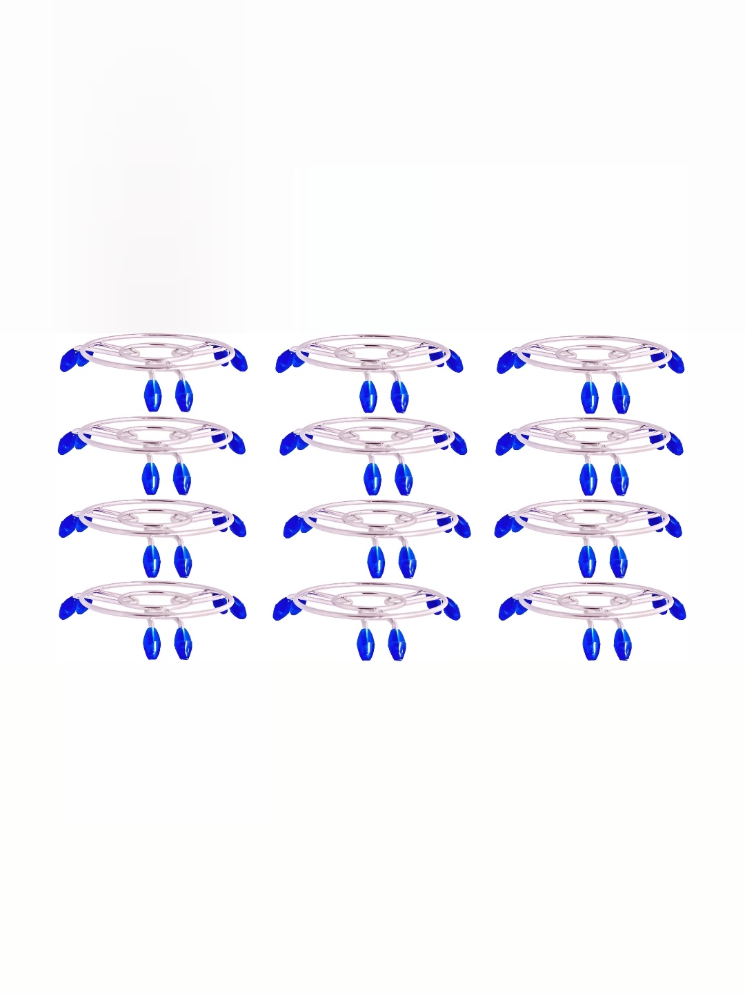 Shivshakti Arts Blue 12 Pcs Stainless Steel Cooker Stand