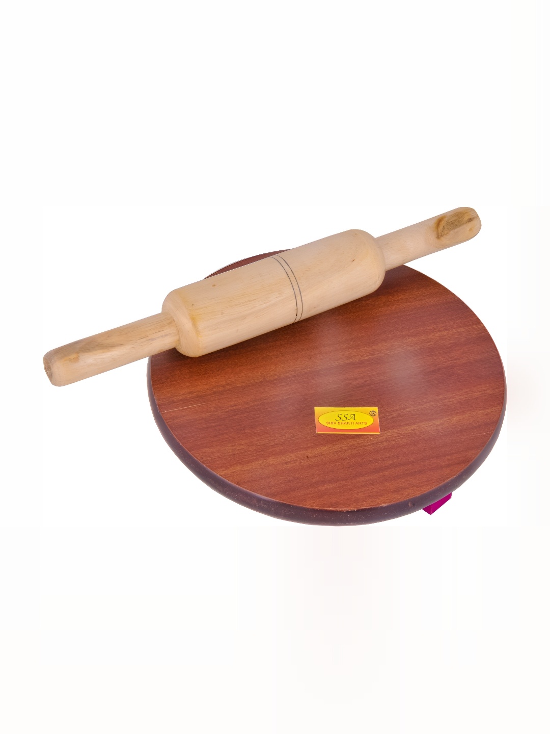 

Shivshakti Arts Brown Wooden Rolling Pin With Board