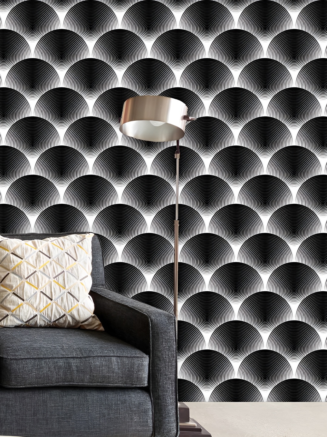 

ArtzFolio Black & White Monochrome Ellipse Printed Self Adhesive Decals & Stickers