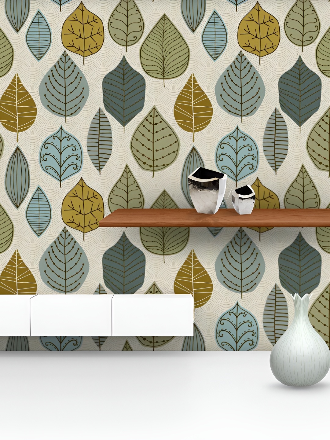 

ArtzFolio Beige & Green Floral Printed Peel & Stick Wall Decal