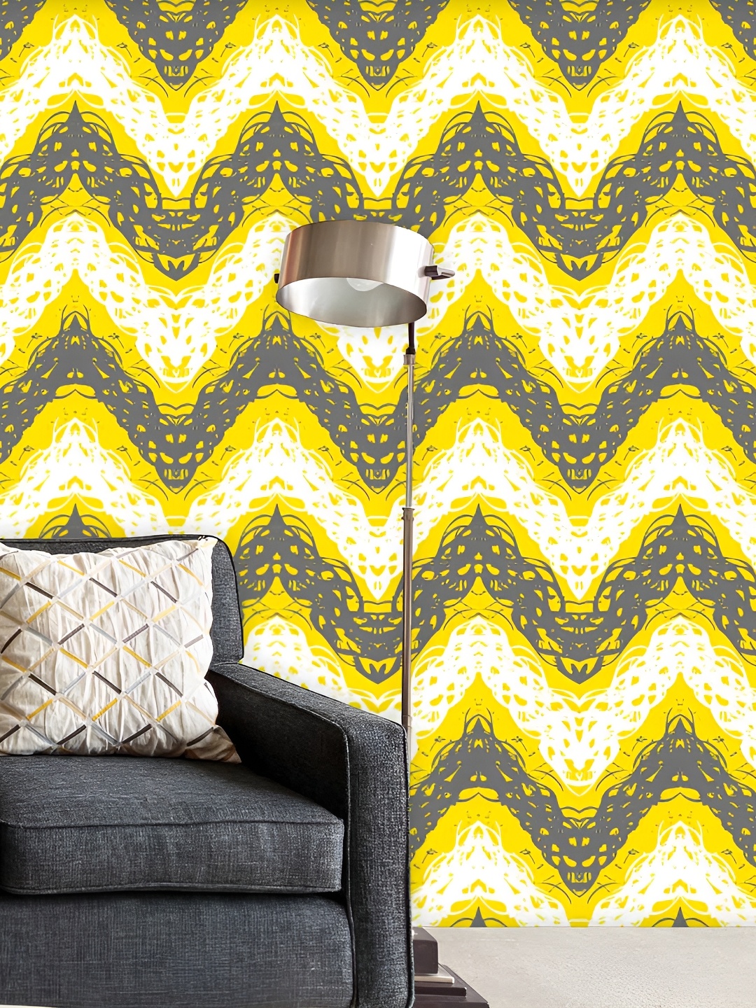 

ArtzFolio Yellow & White Printed Peel & Stick Wall Decal