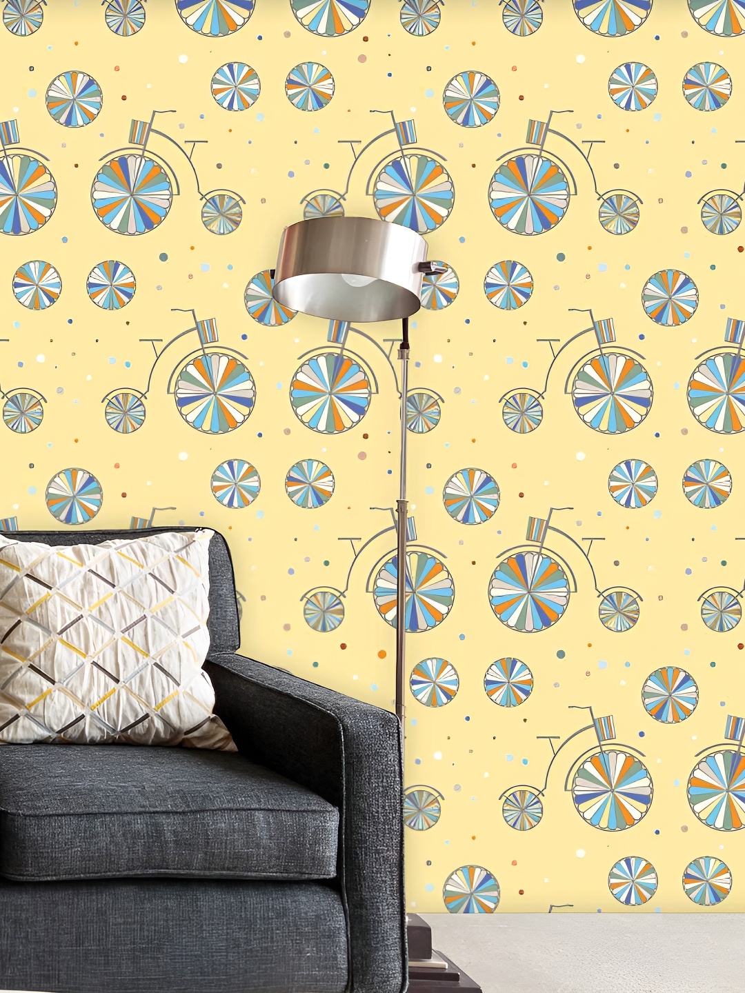 

ArtzFolio Yellow & Blue Printed Peel & Stick Wall Decal