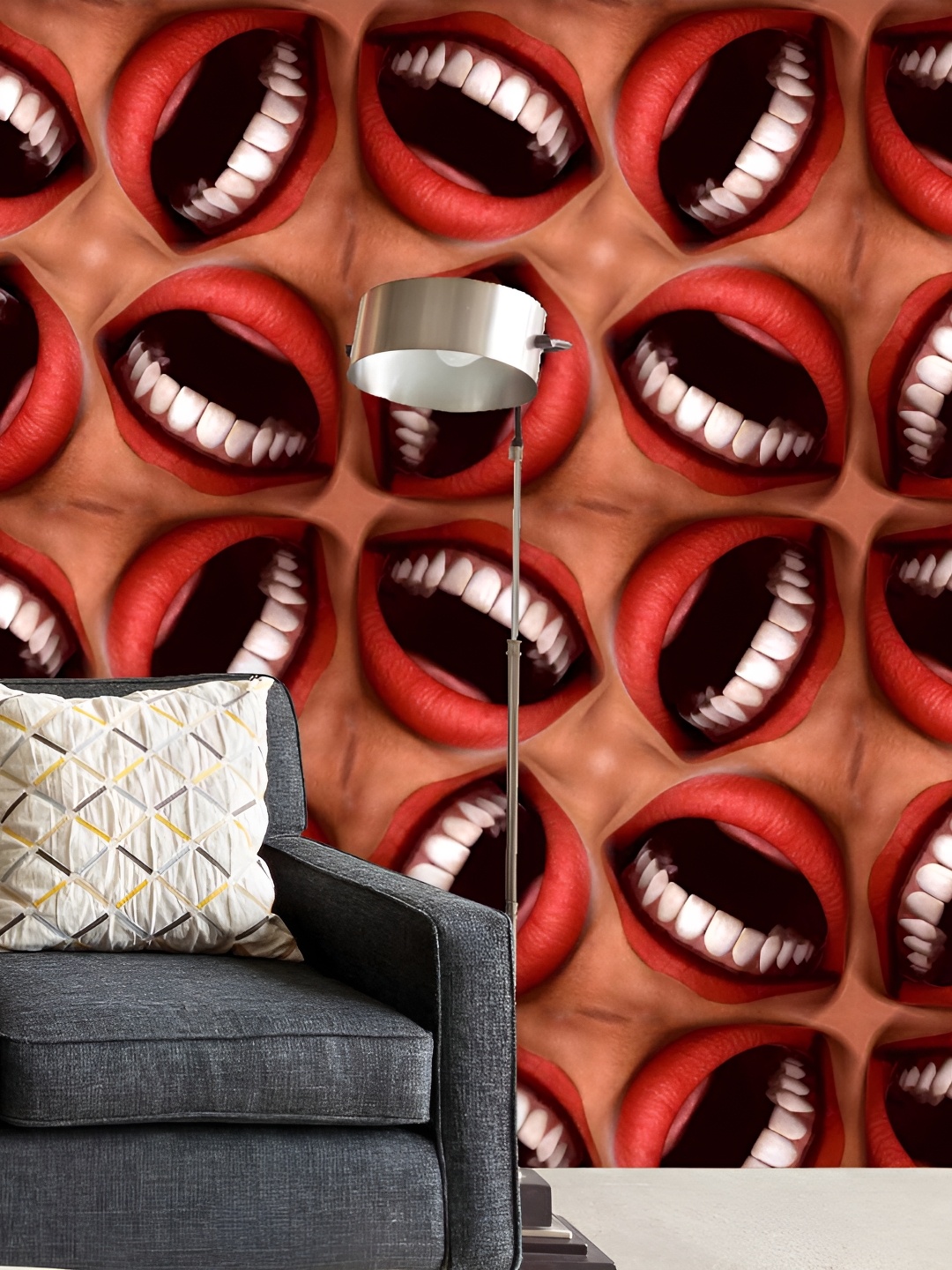 

ArtzFolio Beige & Red Abstract Printed Self Adhesive Decals & Wall Sticker