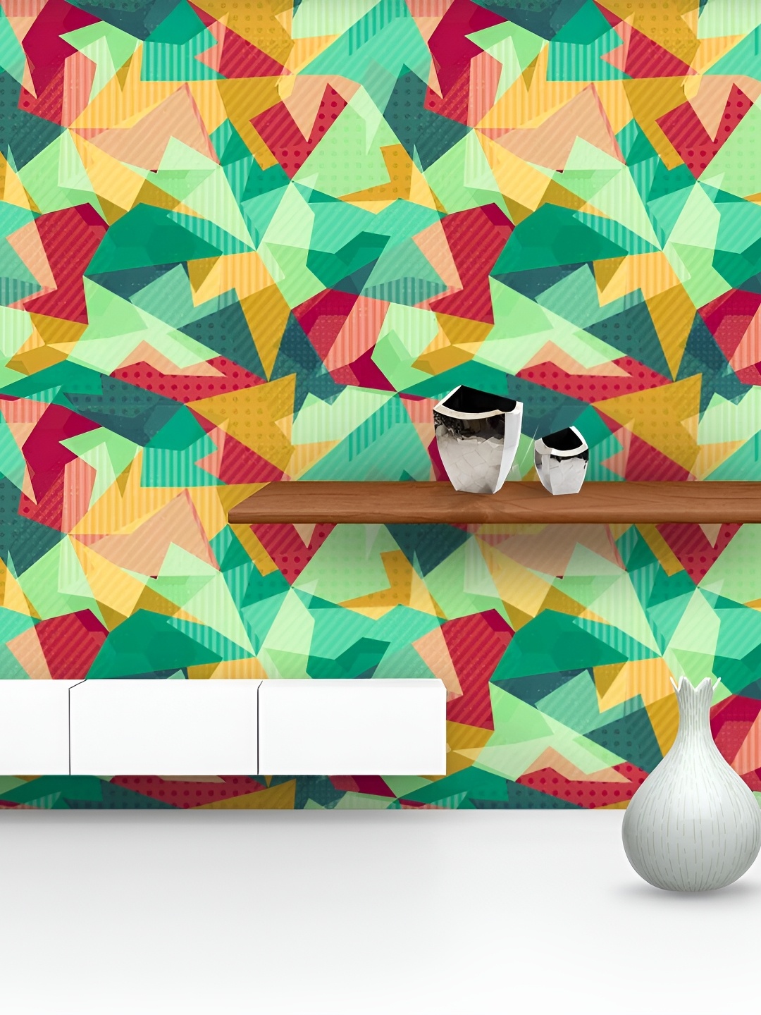 

ArtzFolio Green & Red Printed Self-Adhesive Wallpaper