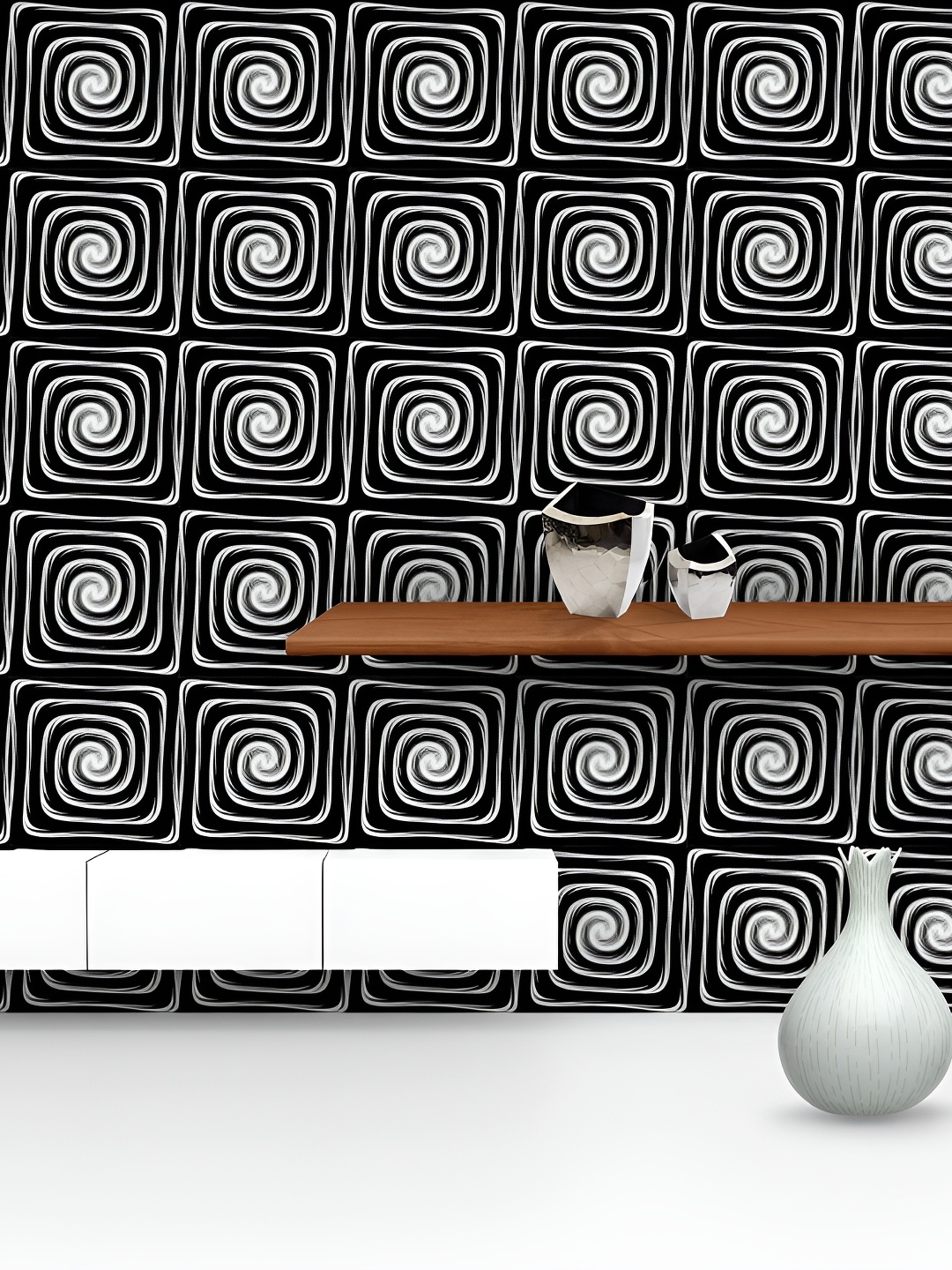 

ArtzFolio White Black Abstract Printed Self-Adhesive Wallpaper Peel & Stick